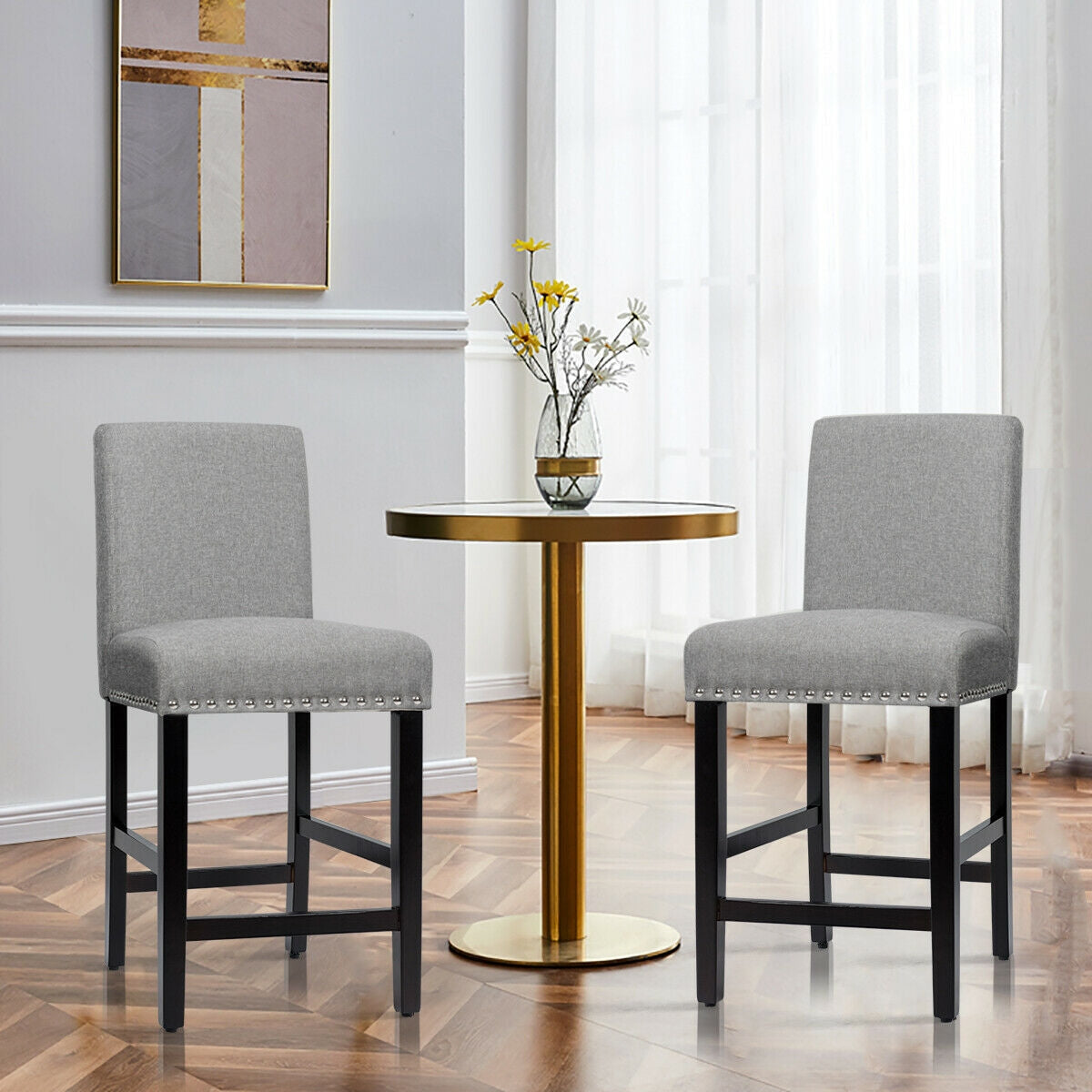 25 Inch Kitchen Chairs w/ Rubber Wood Legs