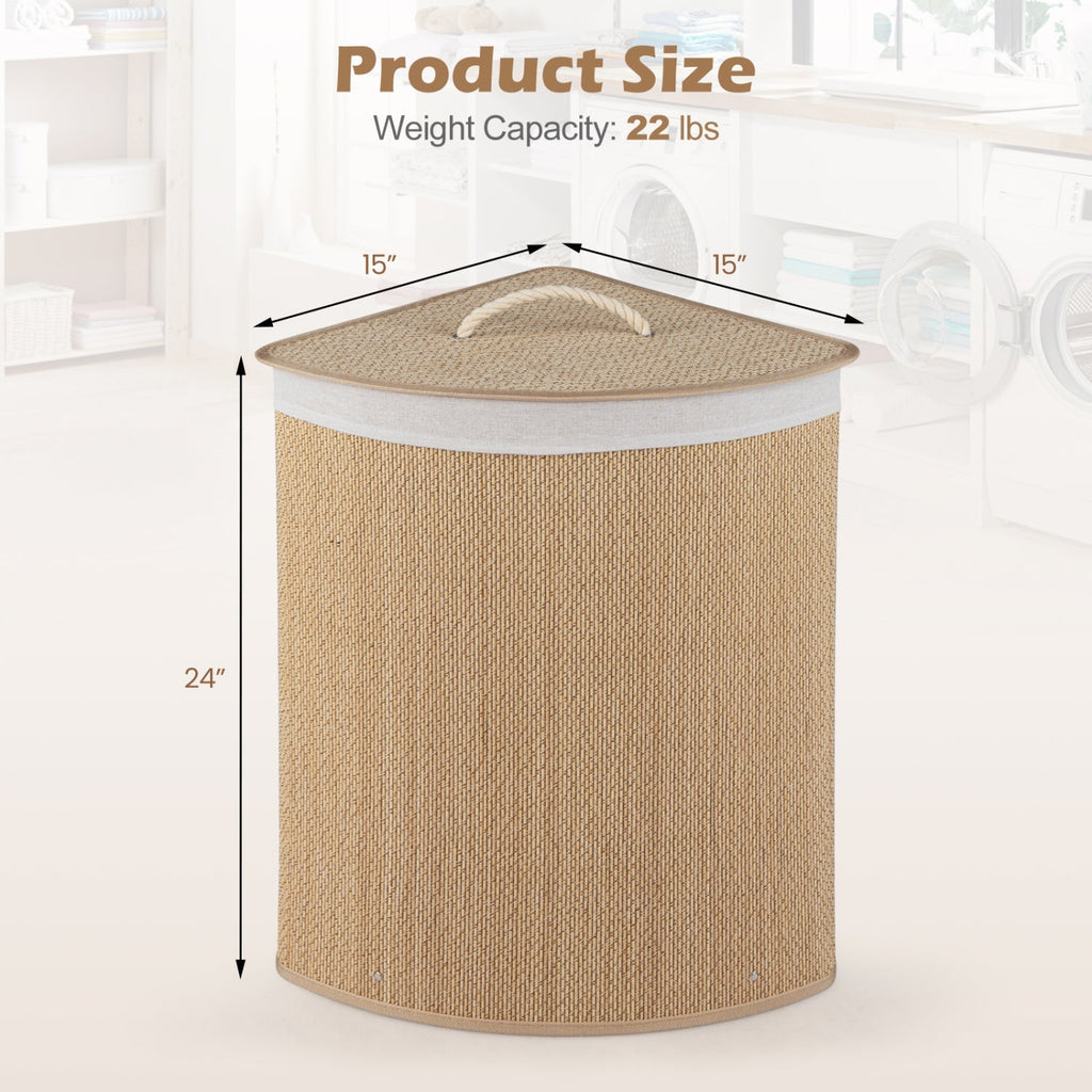 15 Gallon Bamboo Laundry Hamper with Removable Liner