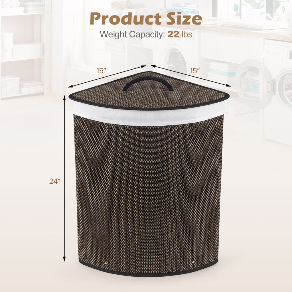 15 Gallon Bamboo Laundry Hamper with Removable Liner