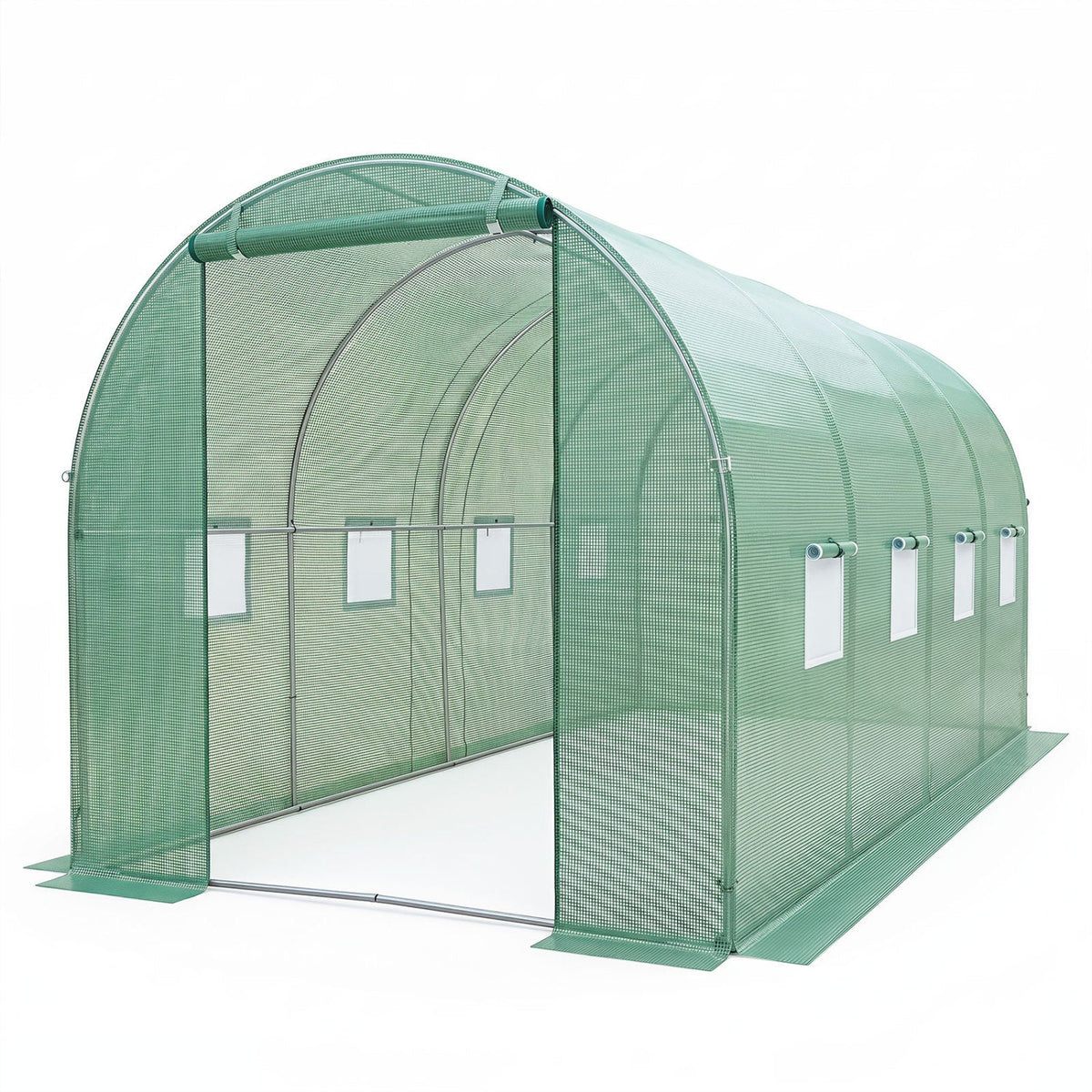 Walk-in Tunnel Greenhouse 15 x 7 x 7 ft with PE Cover