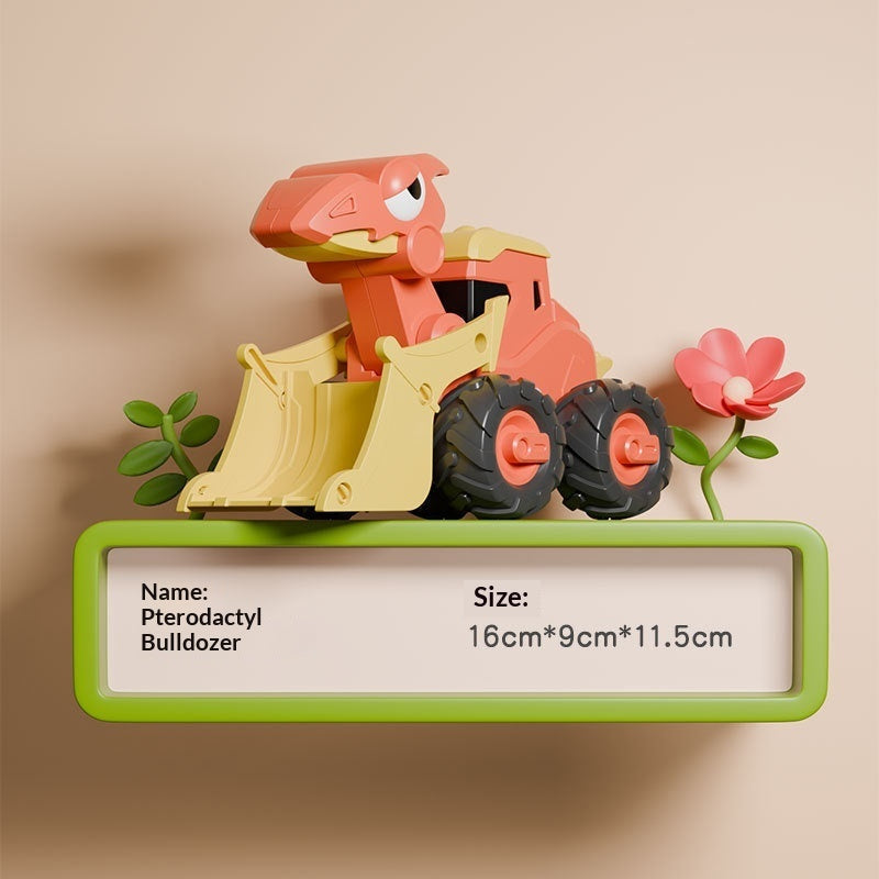 Press-and-play Dinosaur Engineering Vehicle Small Bus Toy Little Car