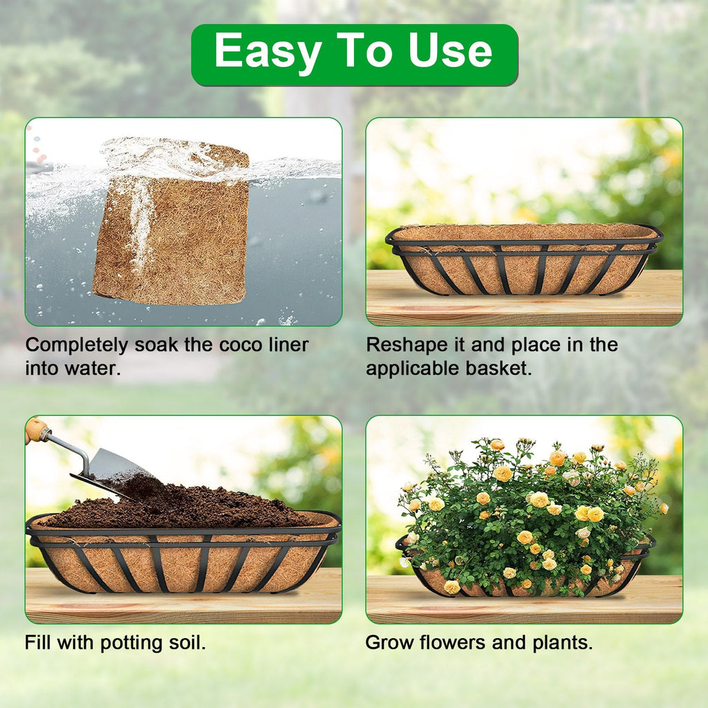 Coconut Fiber Liners for Planters Window Boxes