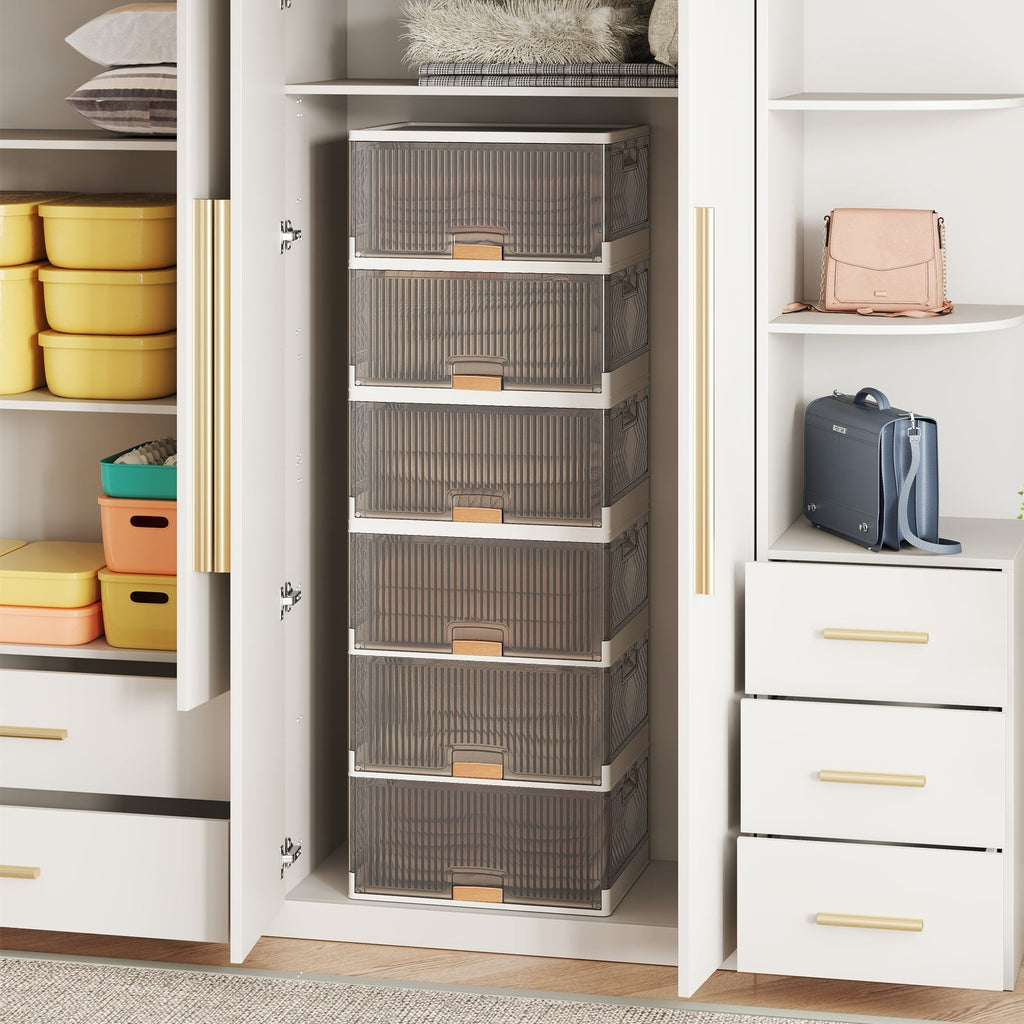 3/4/5/6-Cube Stackable Storage Bins with Detachable Wheels