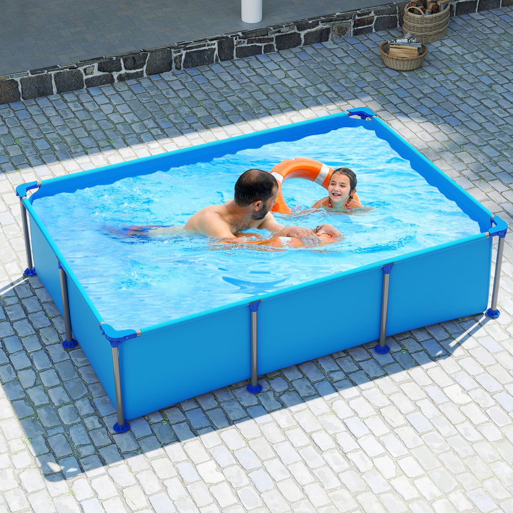690/978/1158/1617 Gal Outdoor Family Swimming Pool with Metal Frame