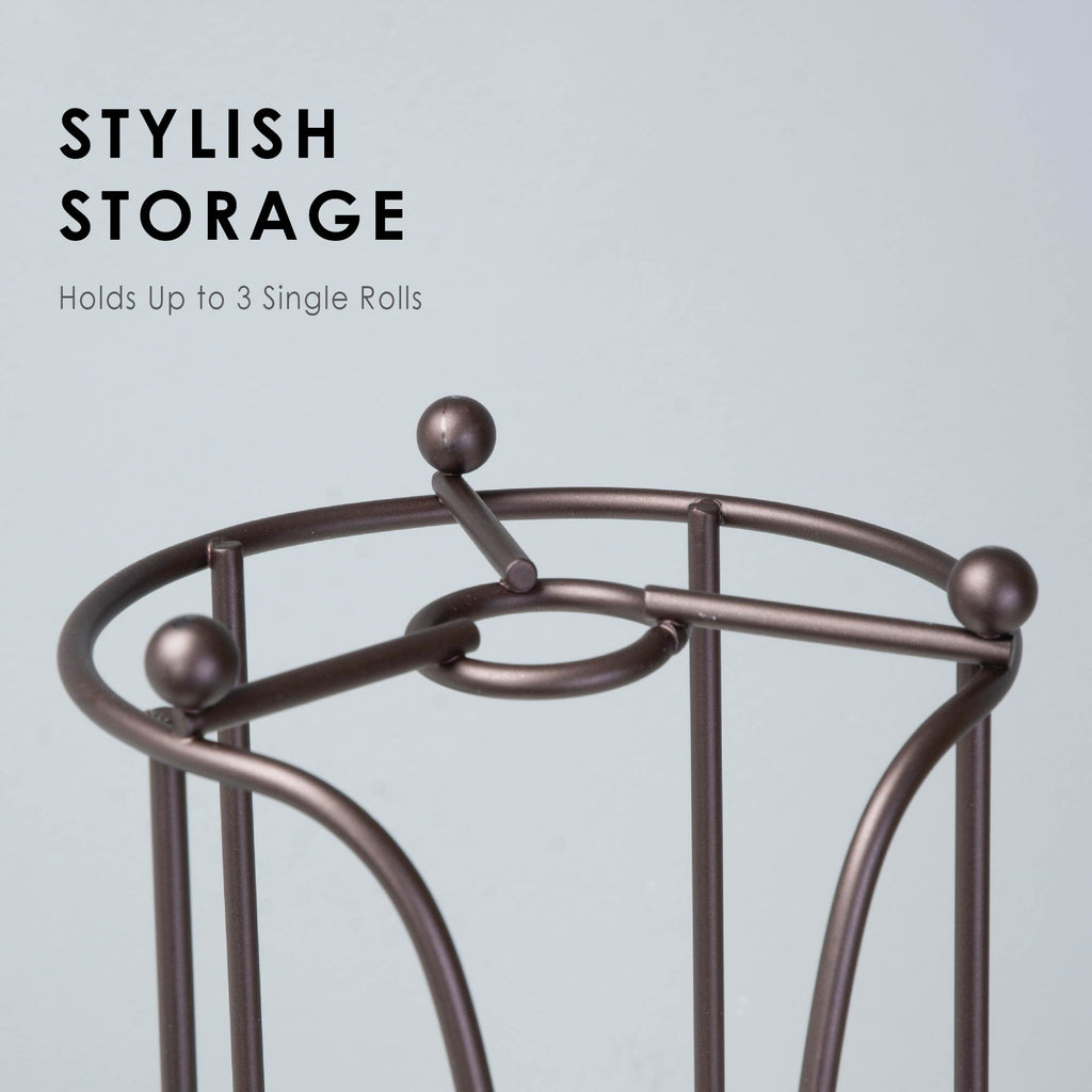Freestanding Toilet Paper Holder for Standard Rolls (Oil-Rubbed Bronze Finish)