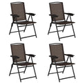 4 Pieces Folding Dining Chairs with Smooth Armrests and Sling Back