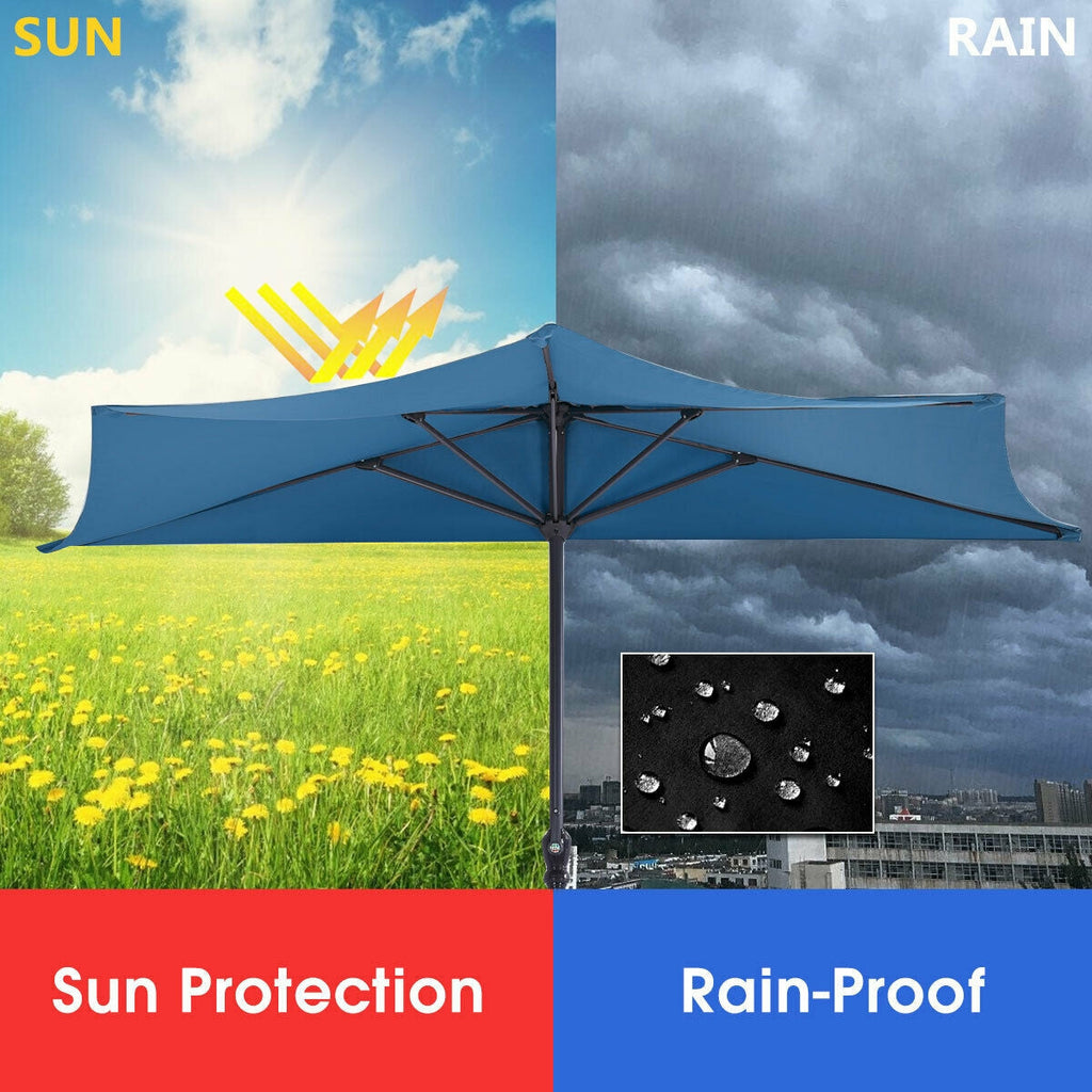 9Ft Patio Bistro Half Round Umbrella
