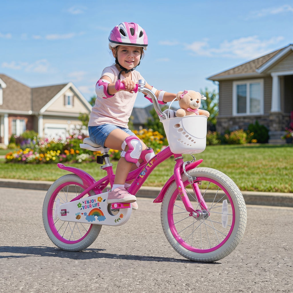 Girls Bike 12-18 Inch with Training Wheels and Basket