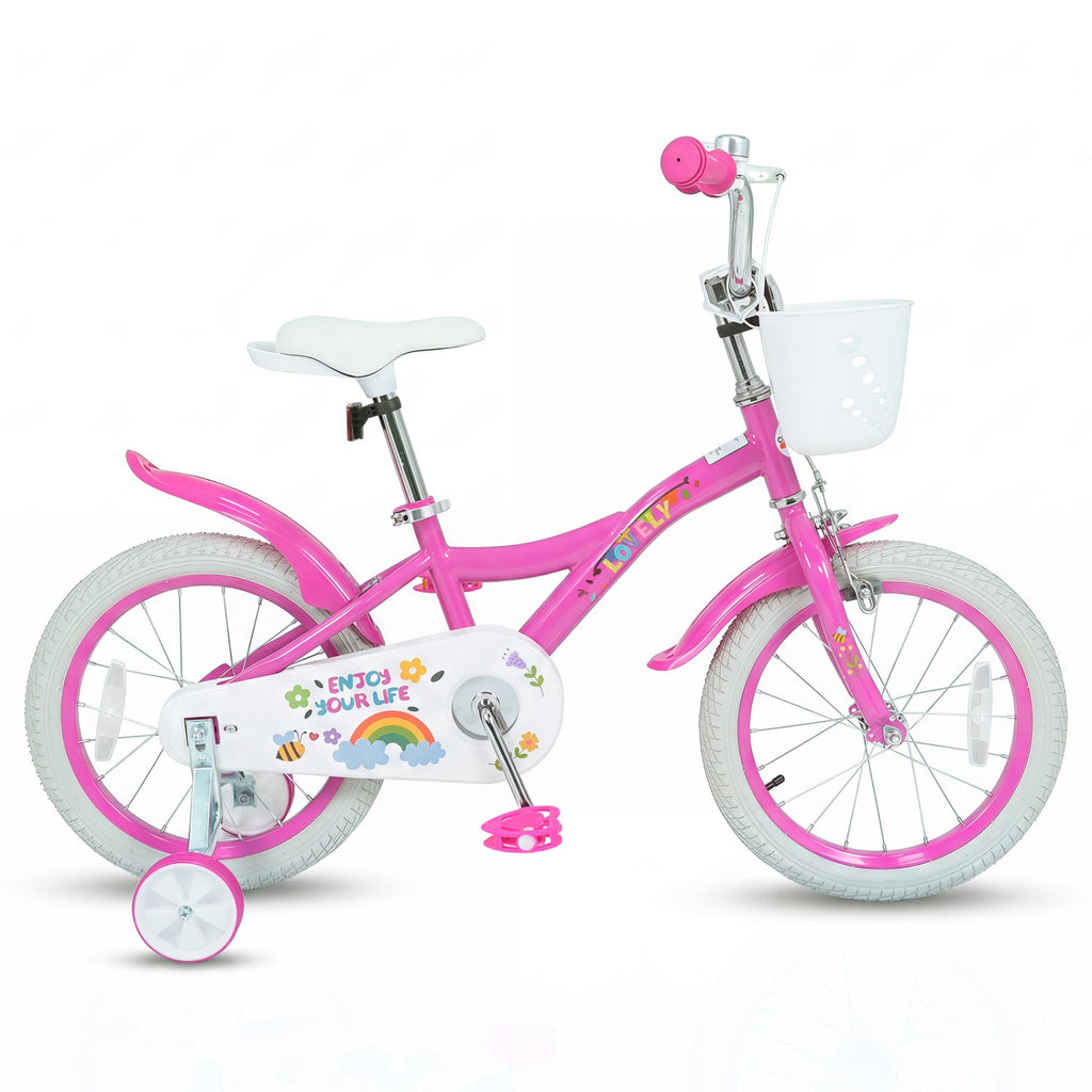 Girls Bike 12-18 Inch with Training Wheels and Basket