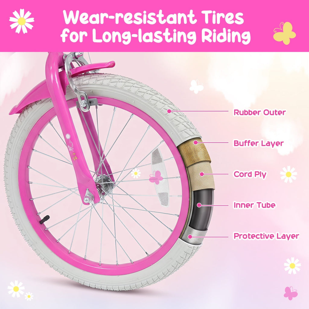Girls Bike 12-18 Inch with Training Wheels and Front Bag