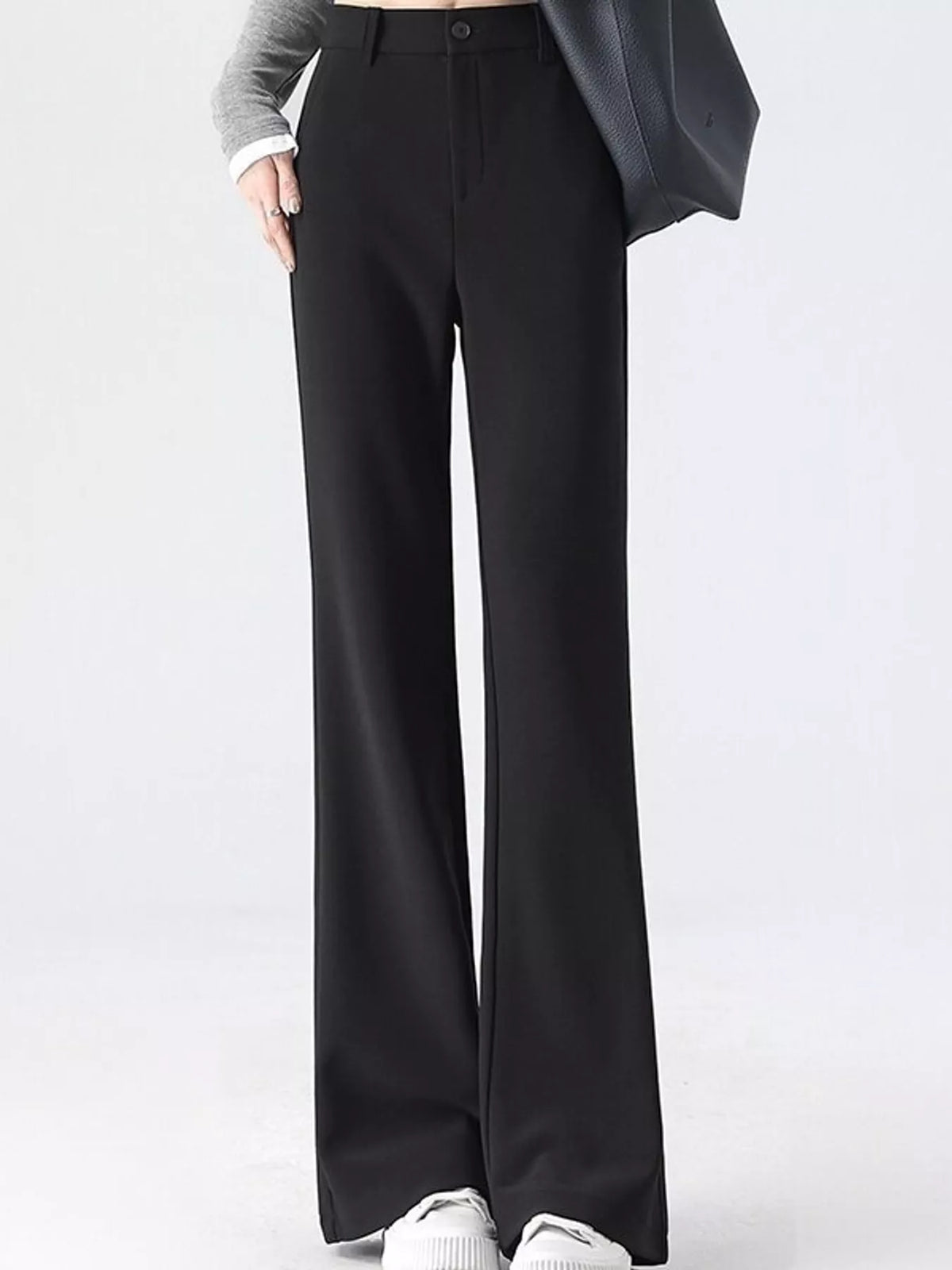Full Size High-Waisted Slim-Fit Straight-Leg Pants Plus Size