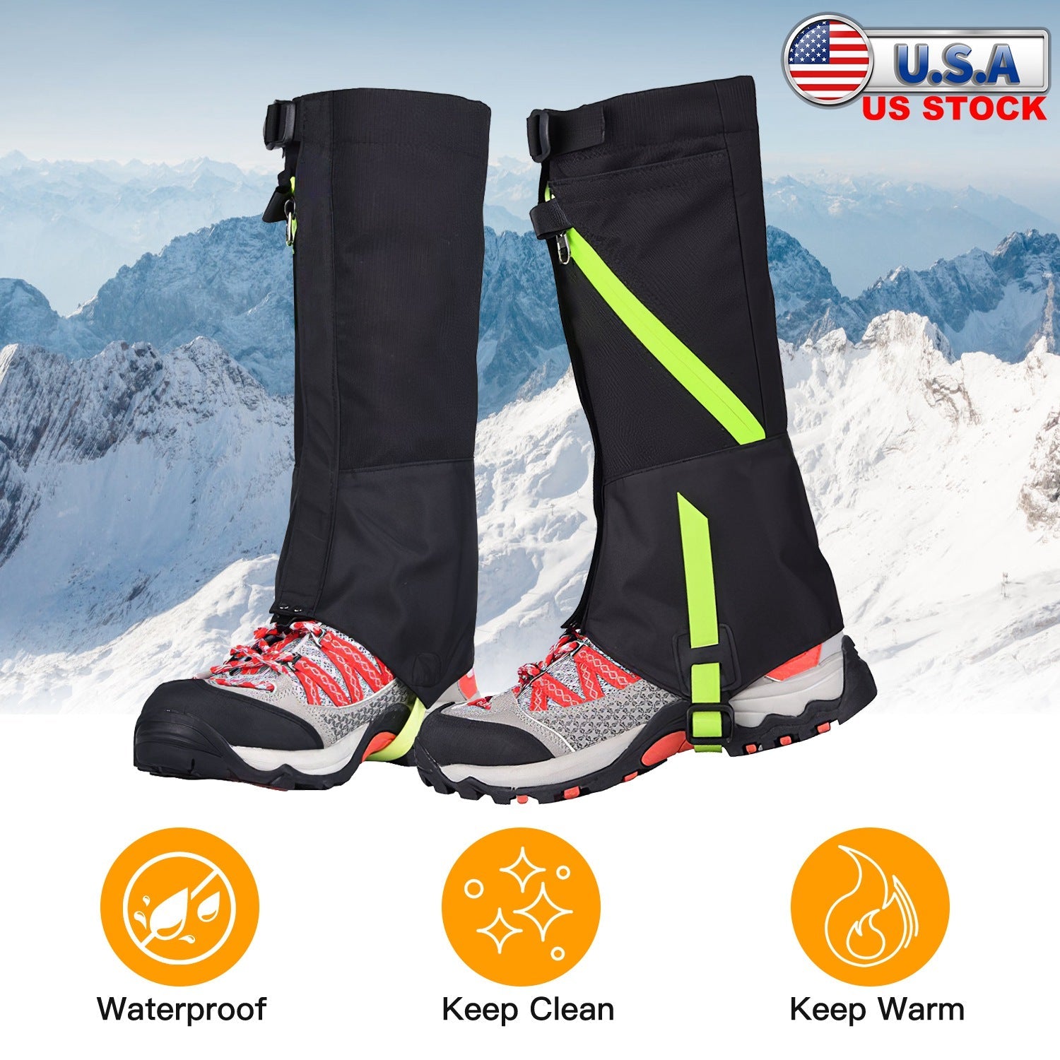 Leg Gaiters for Snow, Waterproof Leg Cover for Hiking