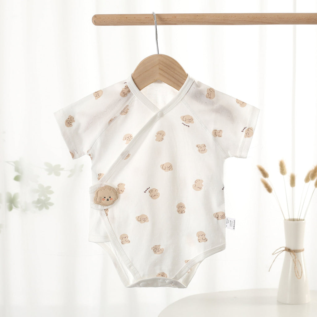 Pure Cotton Newborn One-piece Baby Clothes, Short Sleeves