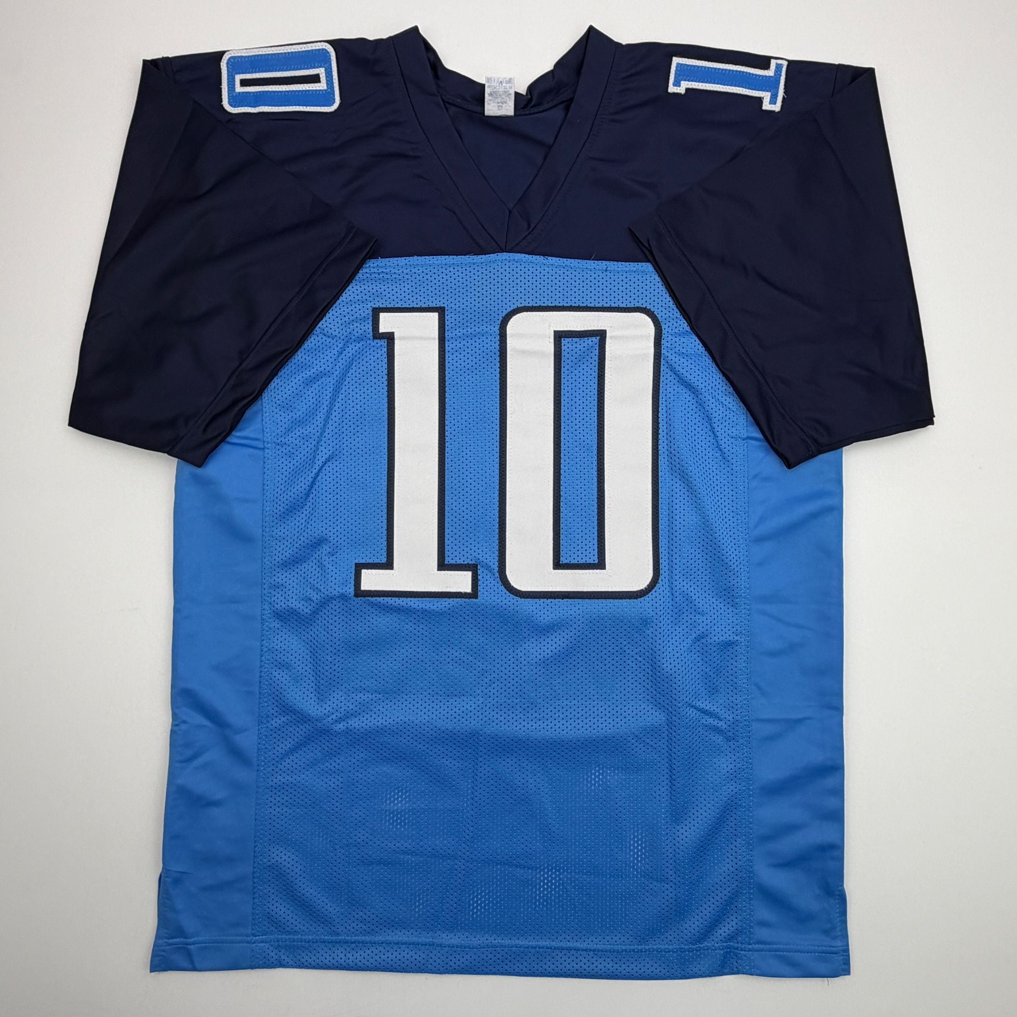 Autographed/Signed Vince Young Tennessee Navy Blue Football Jersey JSA COA