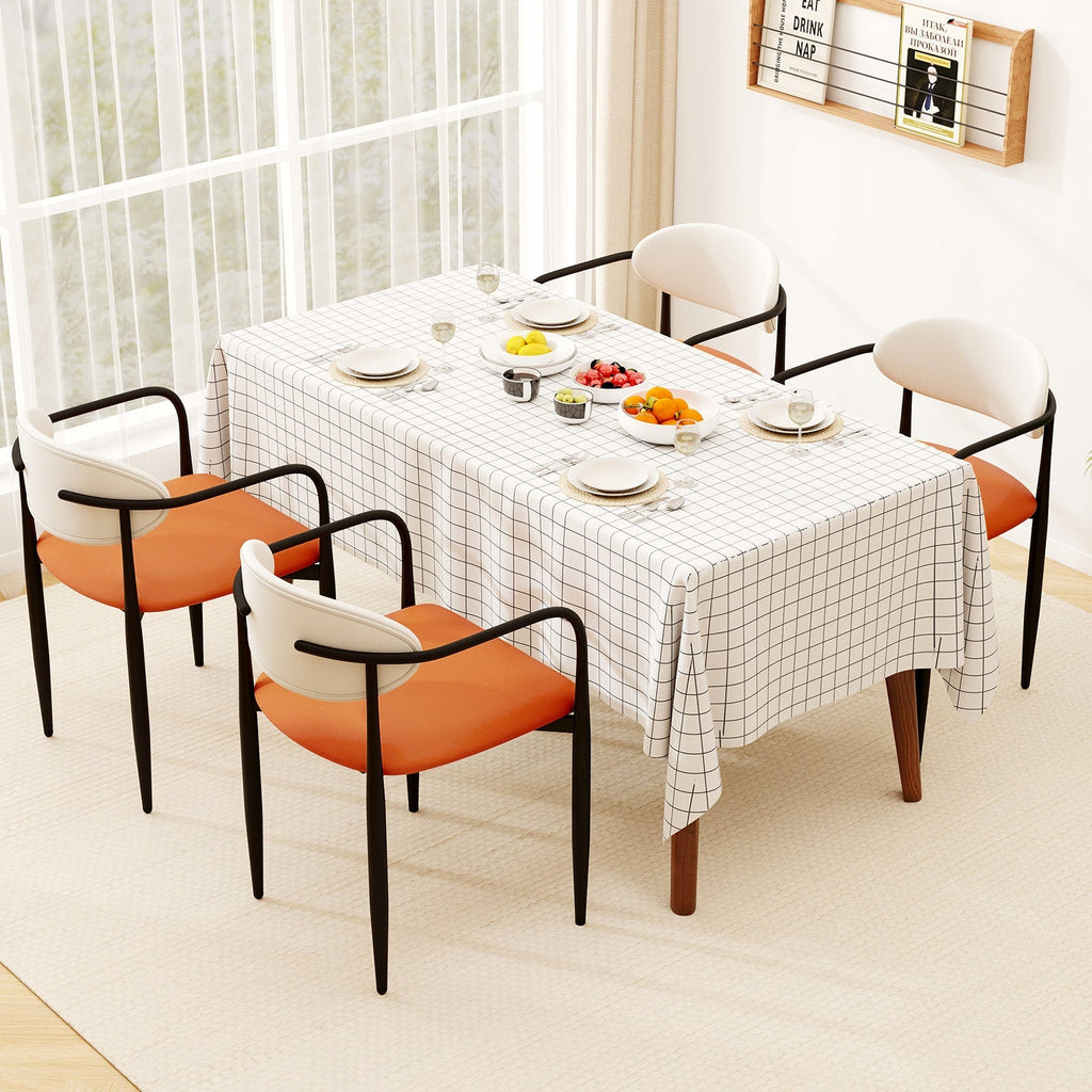 Modern Dining Chairs Set of 2 with Padded Seat and Curved Back
