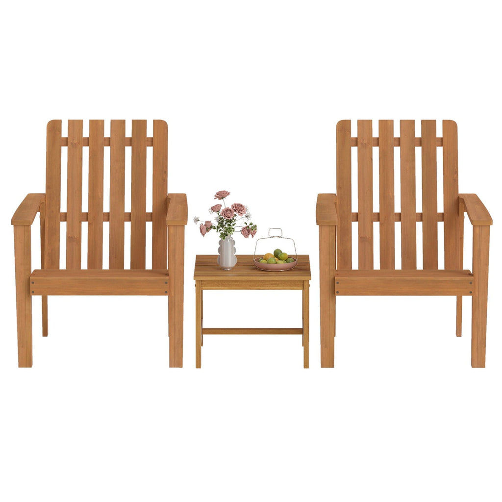 17" Square Acacia Wood Side Table with Slatted Top