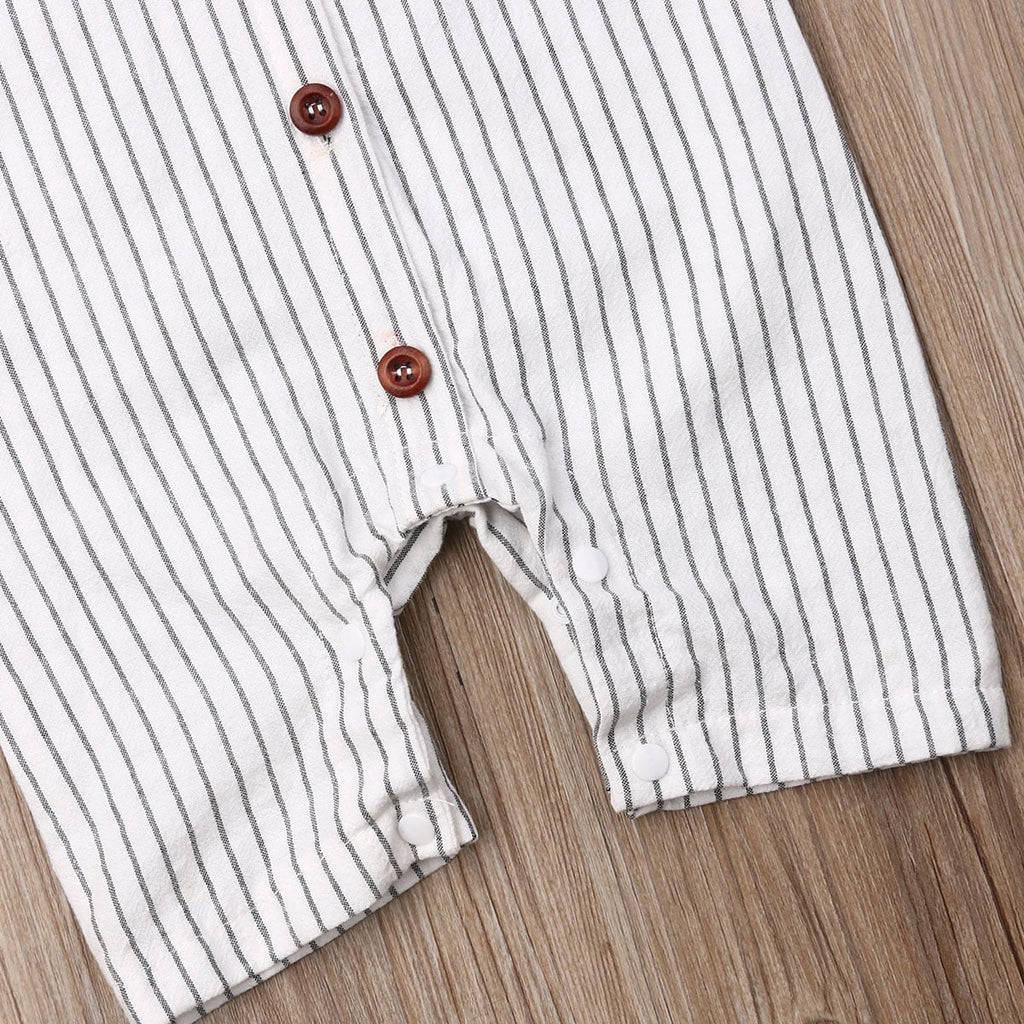 Baby Boy Striped Jumpsuit with Bow Tie