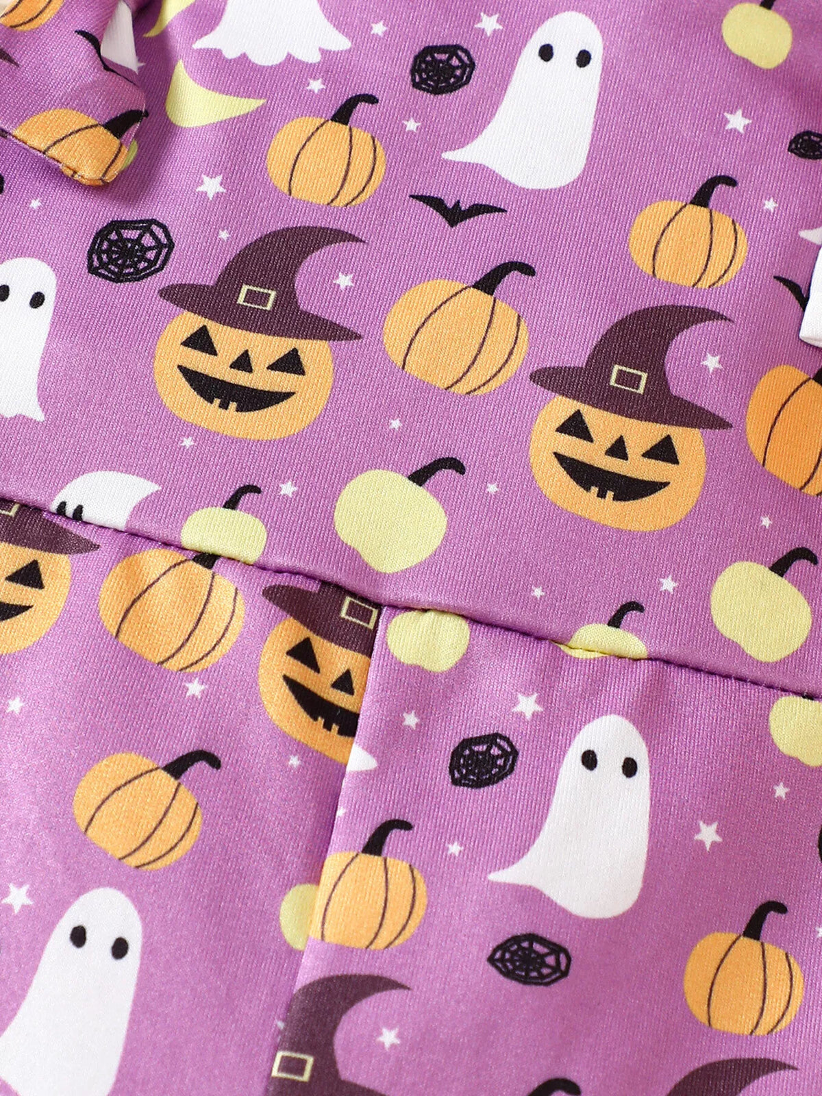 Children's Halloween Pumpkin Print Bell-Bottom Jumpsuit