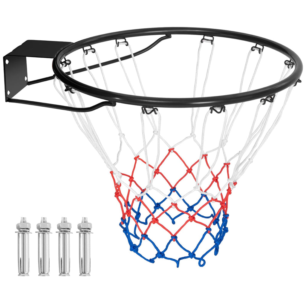 18 Inch Basketball Rim Goal Replacement with All Weather Net and Mounting Hardware