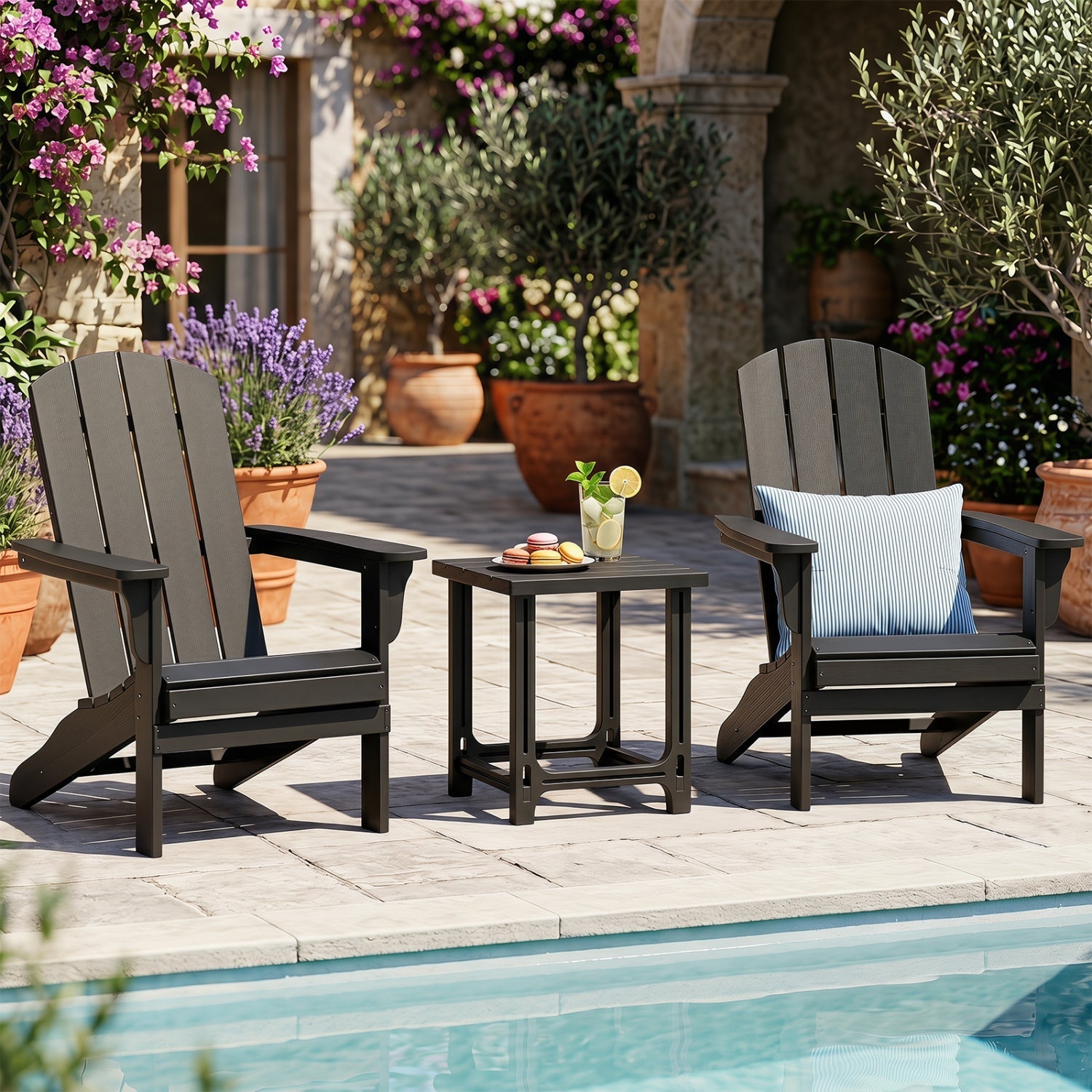 18" Adirondack Side Table with Slatted HDPE Surface