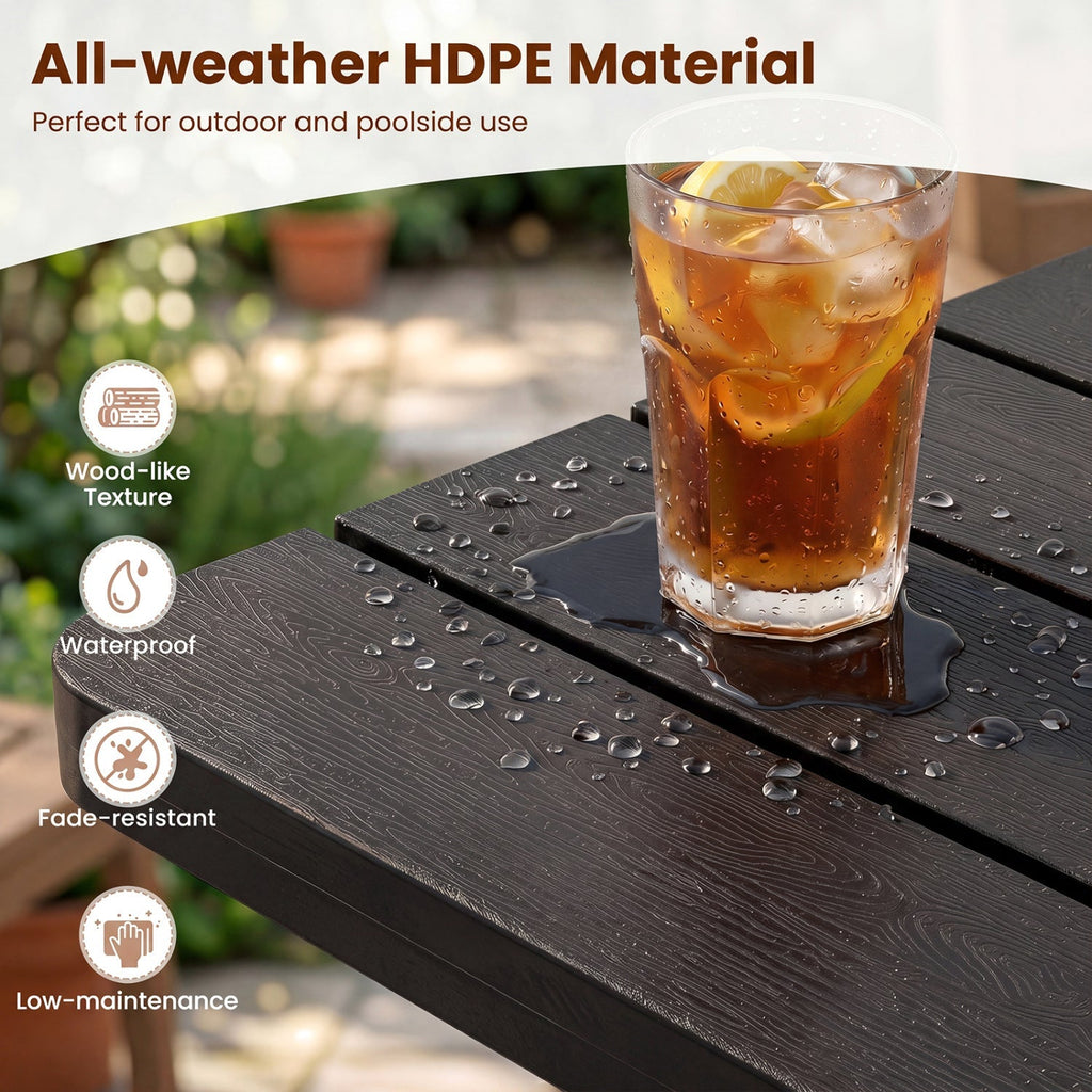 18" Adirondack Side Table with Slatted HDPE Surface