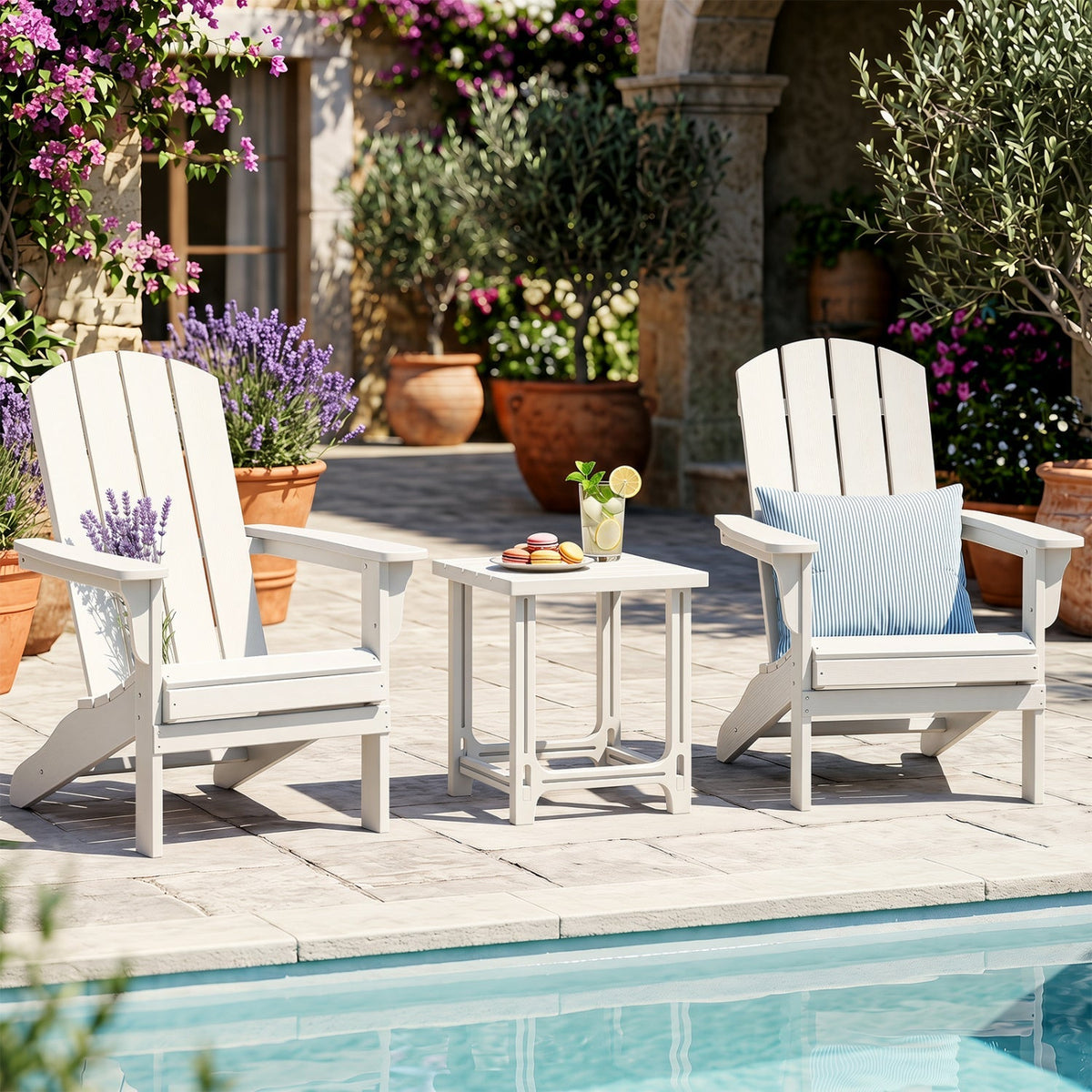 18" Adirondack Side Table with Slatted HDPE Surface