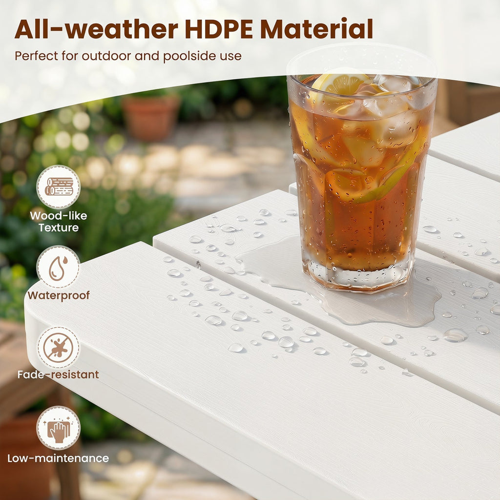18" Adirondack Side Table with Slatted HDPE Surface