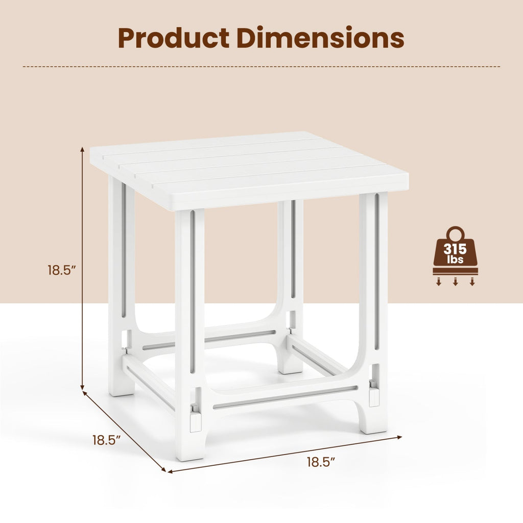 18" Adirondack Side Table with Slatted HDPE Surface