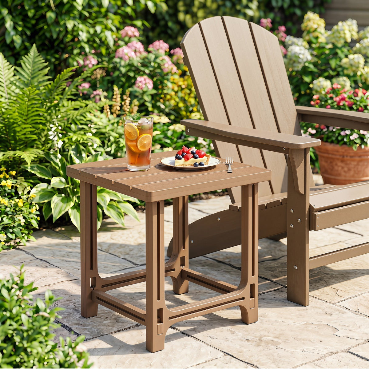 18" Adirondack Side Table with Slatted HDPE Surface