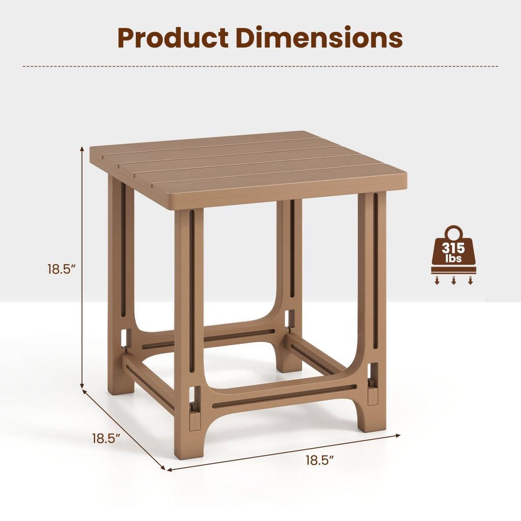 18" Adirondack Side Table with Slatted HDPE Surface