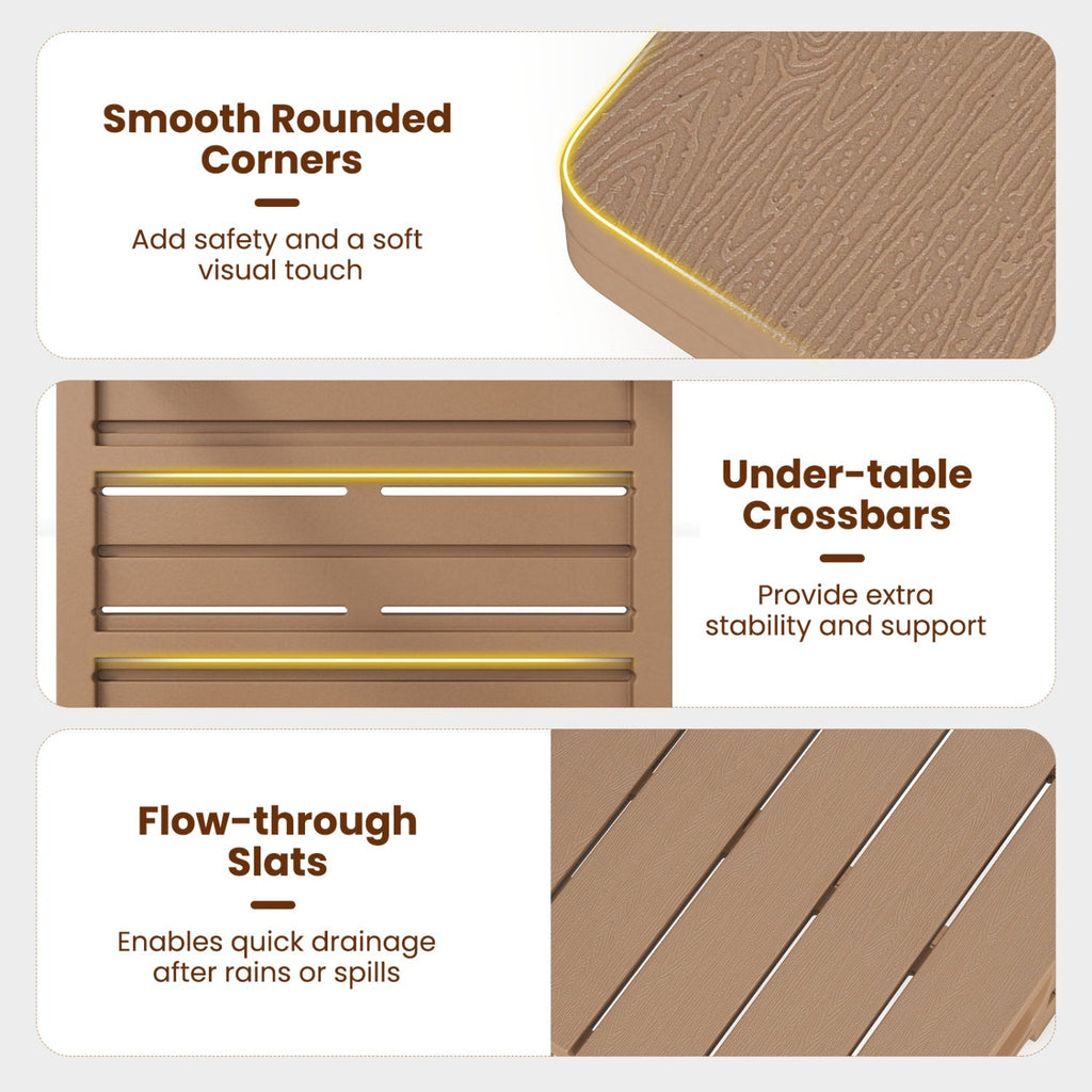 18" Adirondack Side Table with Slatted HDPE Surface