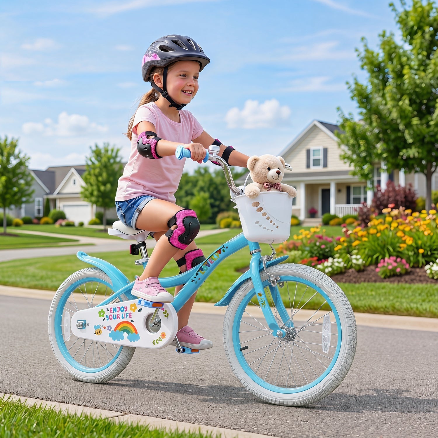 Girls Bike 12-18 Inch with Training Wheels and Basket