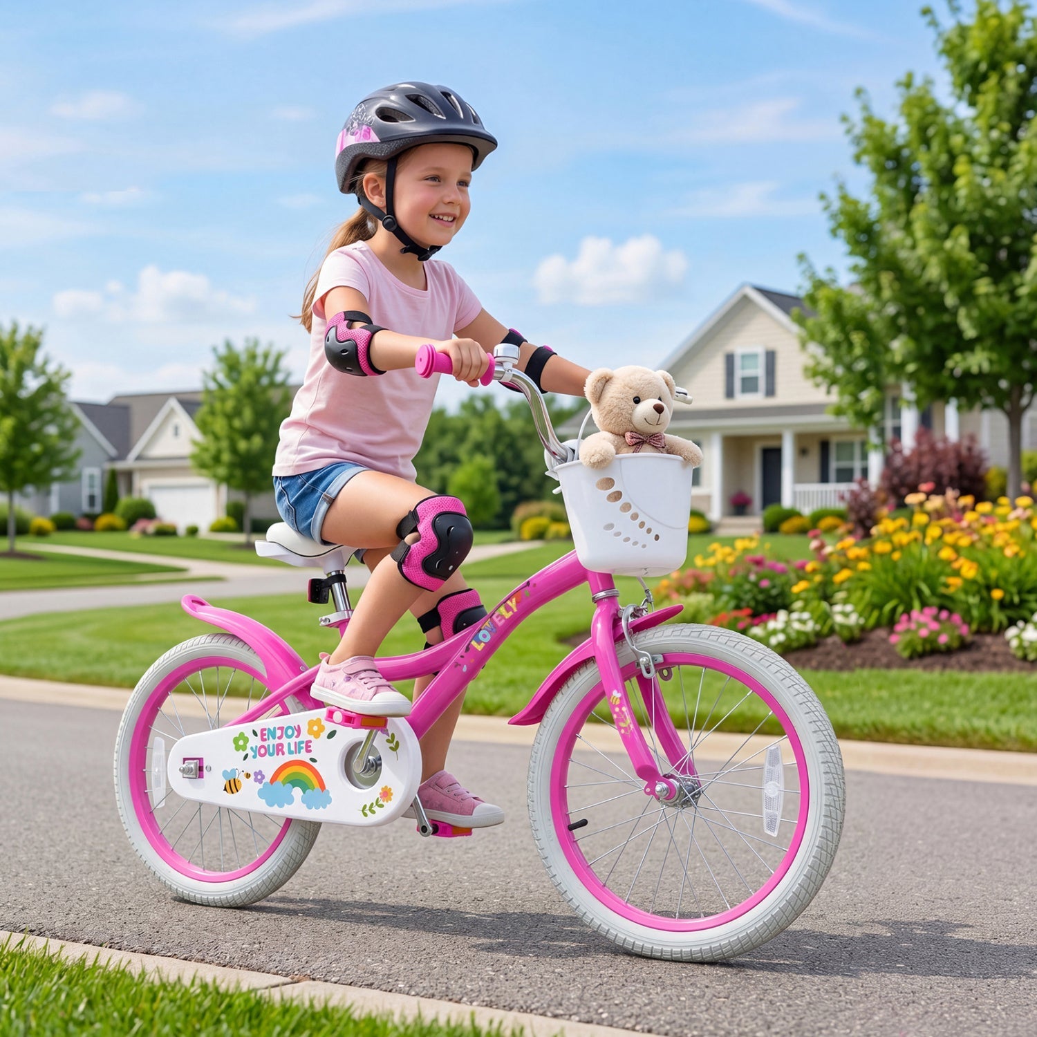 Girls Bike 12-18 Inch with Training Wheels and Basket