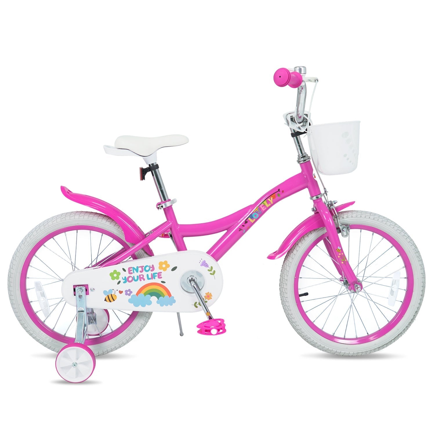 Girls Bike 12-18 Inch with Training Wheels and Basket