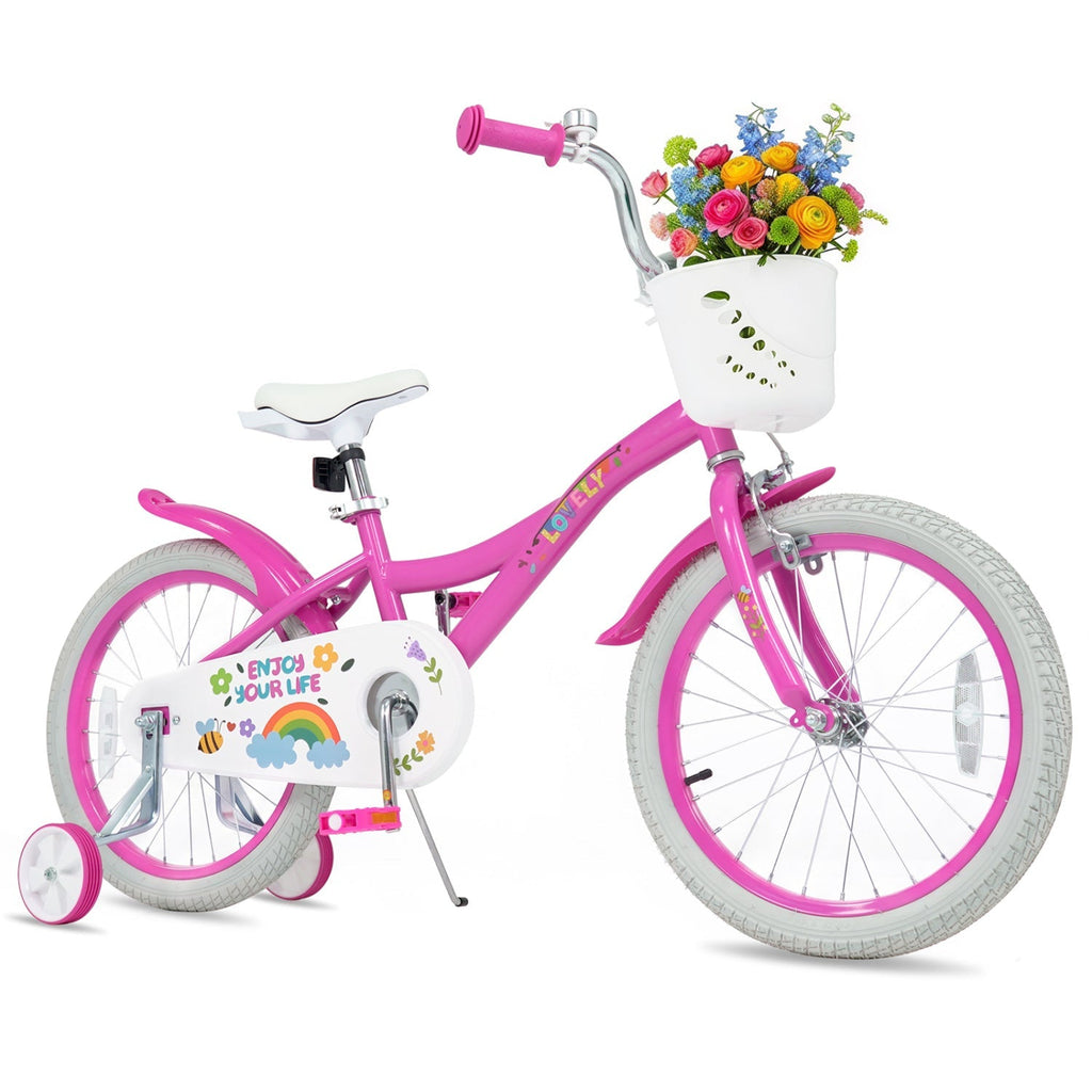Girls Bike 12-18 Inch with Training Wheels and Basket