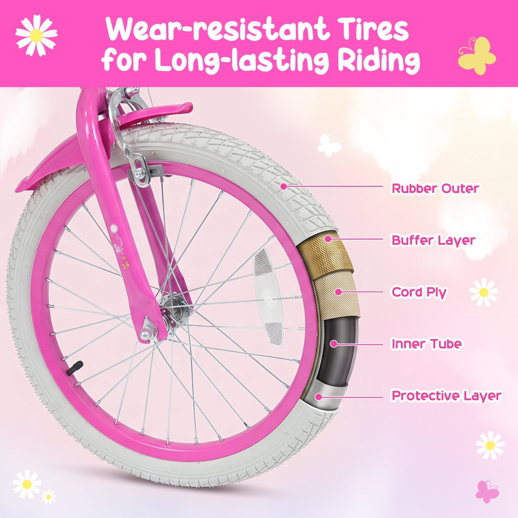 Girls Bike 12-18 Inch with Training Wheels and Front Bag