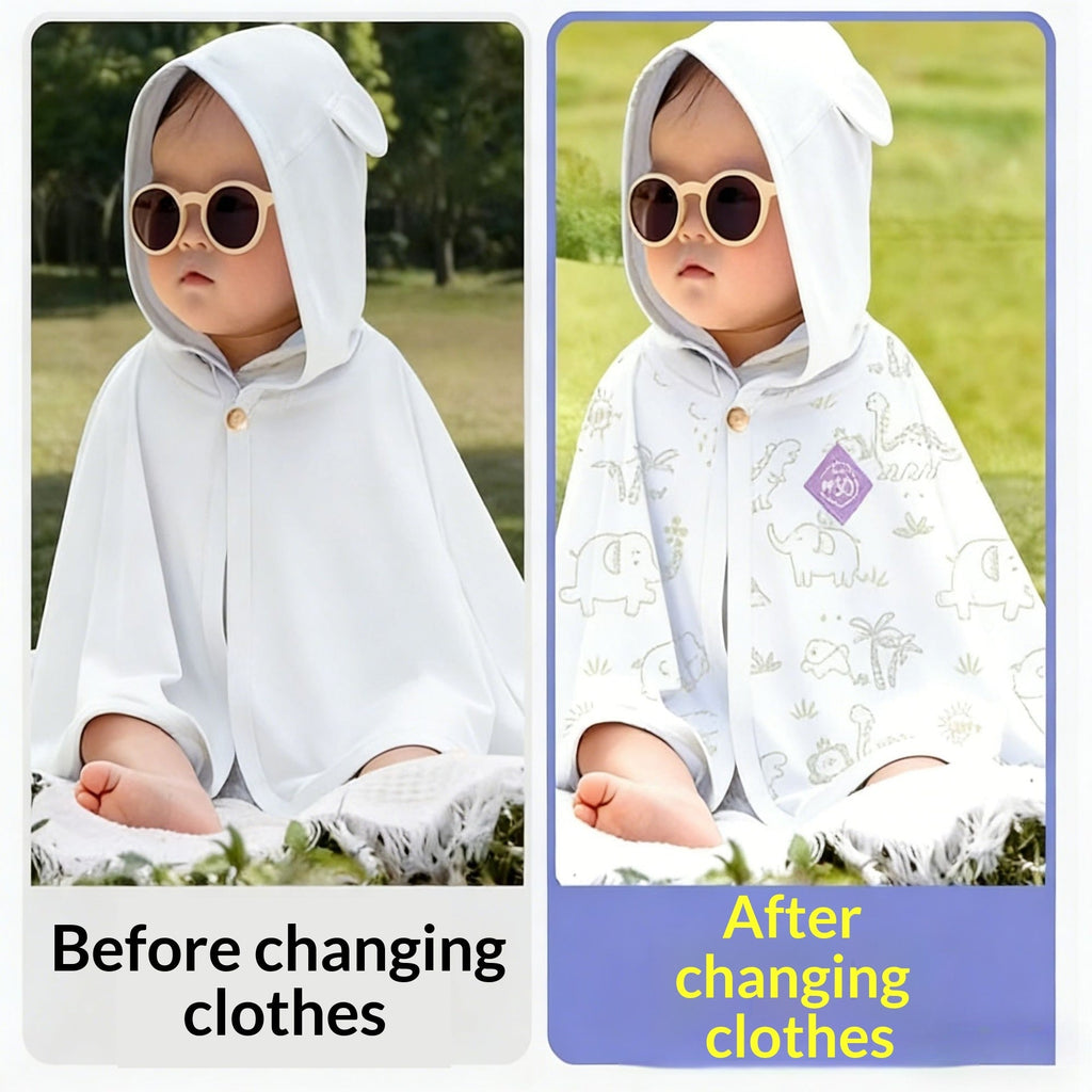 Color-changing UV-protection Cape Baby Sun-protective Garment