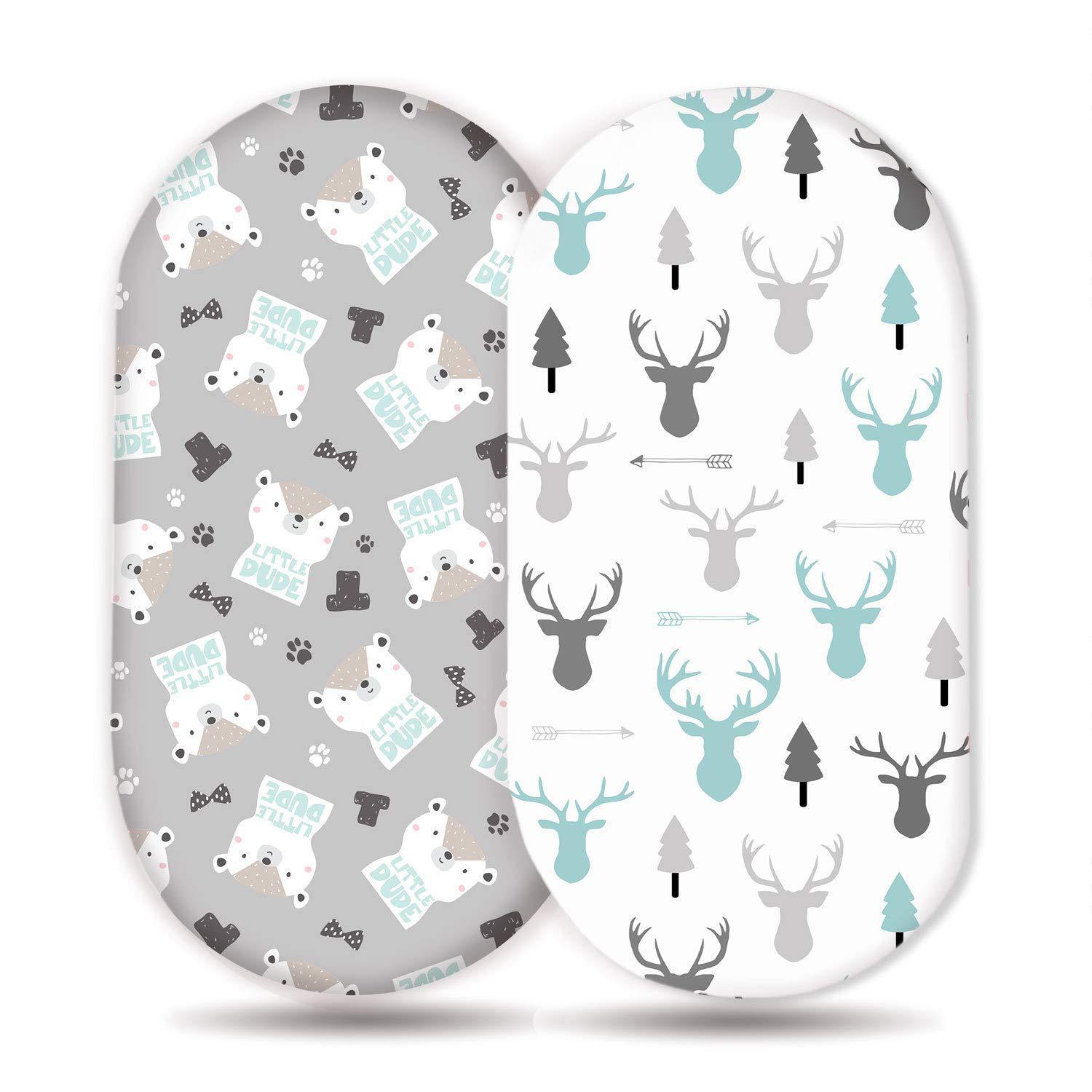 Baby Cradle Fitted Sheet Elastic Printing Baby Caring Table Changing Cover