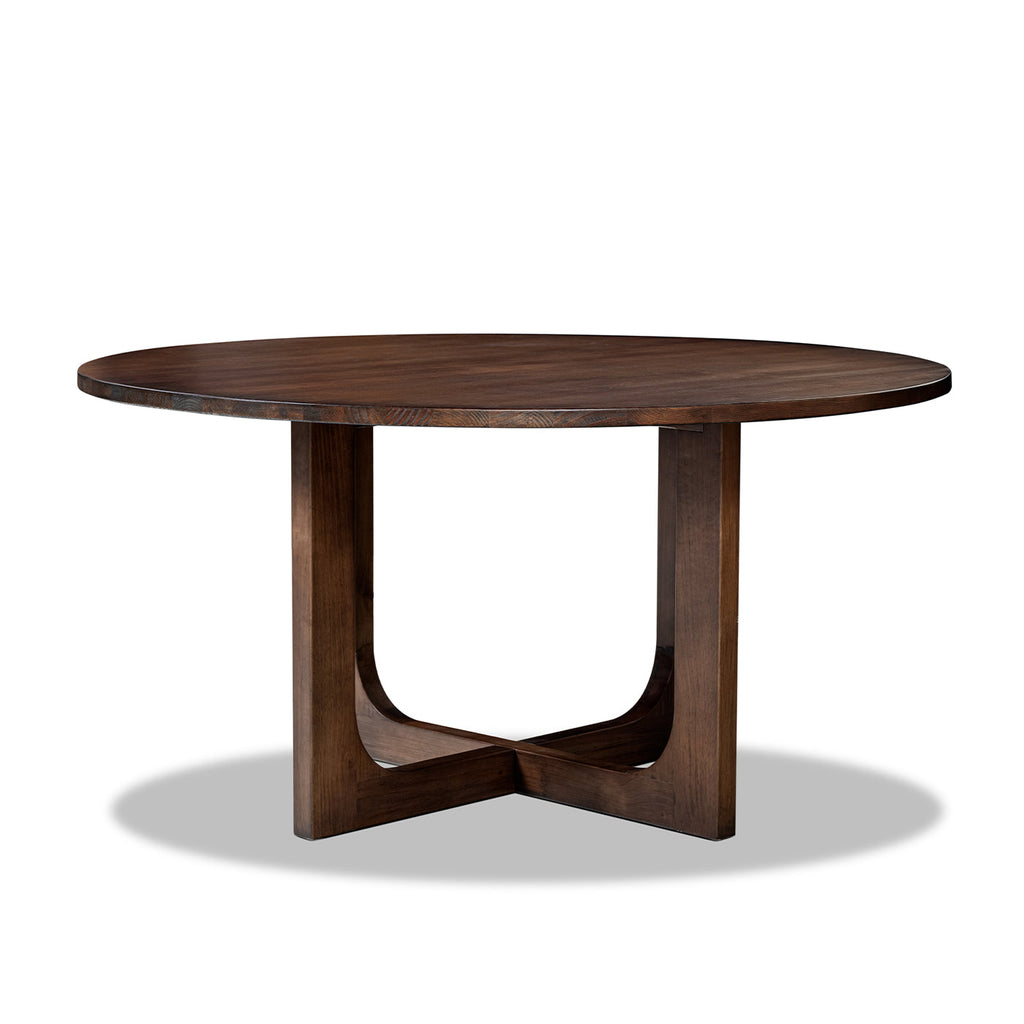 Reclaimed Pine Modern Round Dining Table with Intersecting Base - 60 Inch