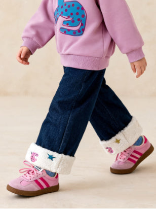 Brushed Versatile Casual Straight-leg Denim Jeans For Girls