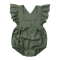 Baby Cotton And Linen Summer Strap One Piece Suit