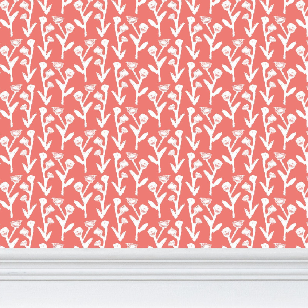 Ivy Manor Wallpaper (Coral)