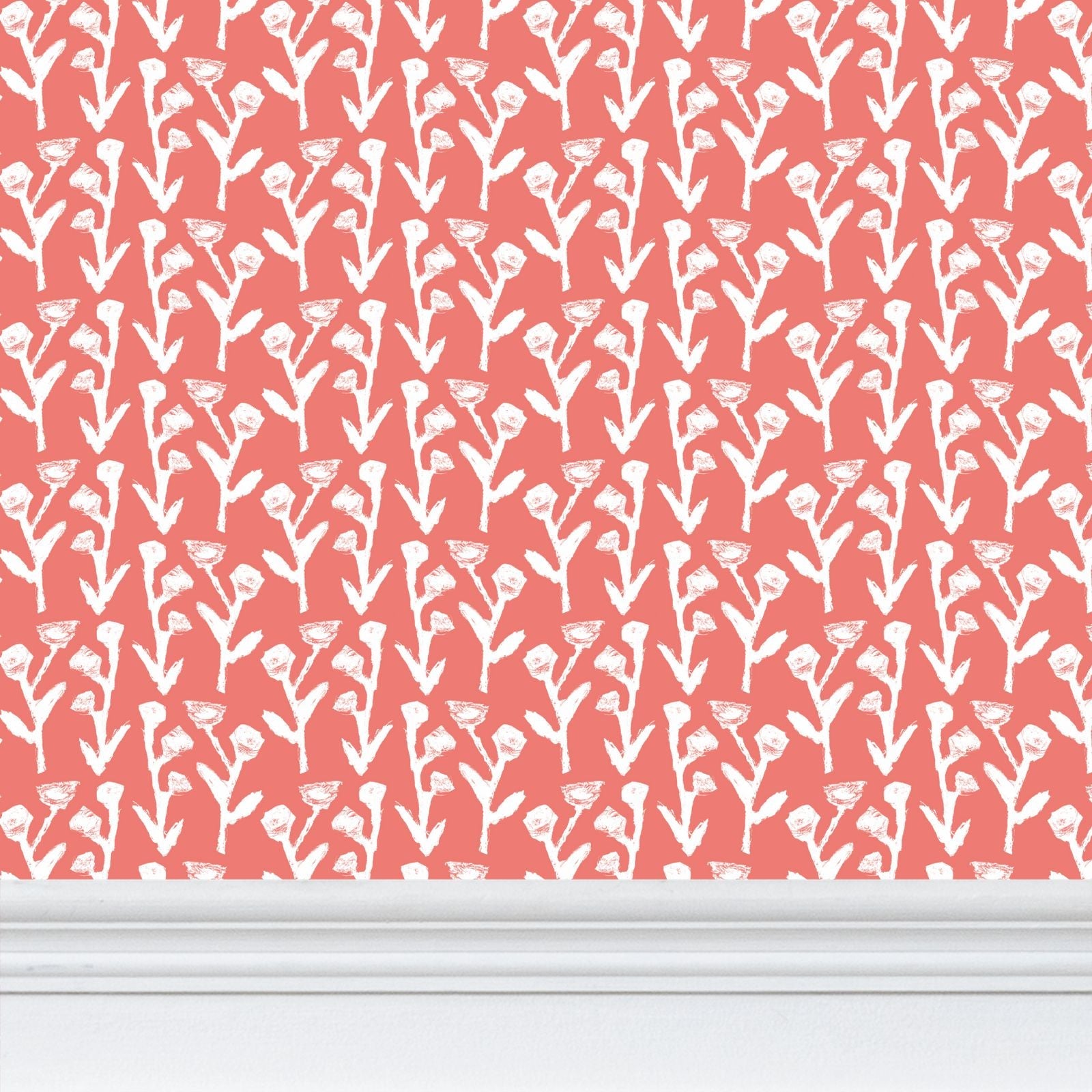 Ivy Manor Wallpaper (Coral)
