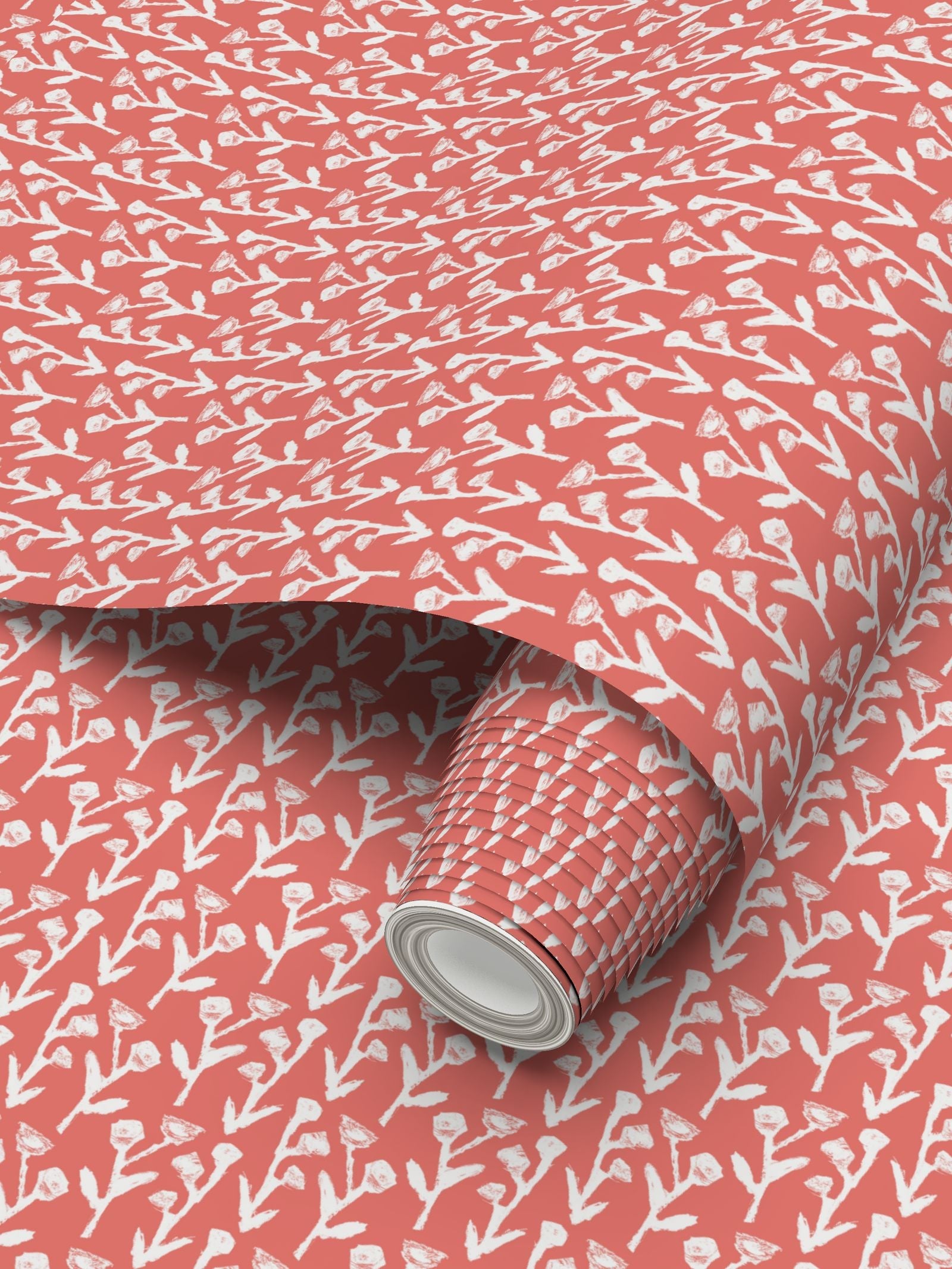 Ivy Manor Wallpaper (Coral)