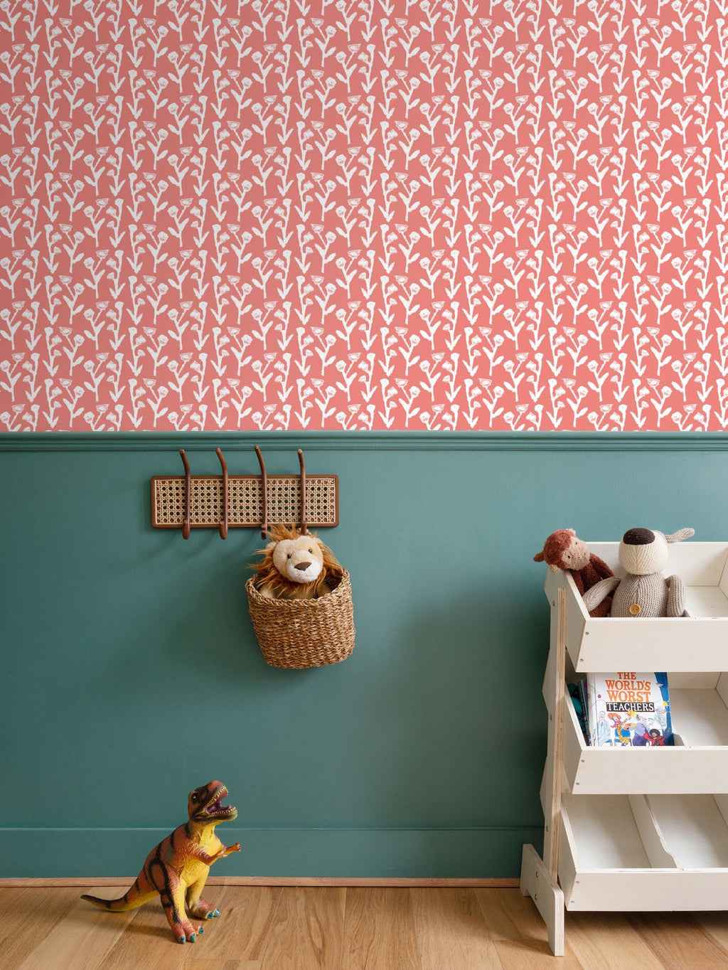 Ivy Manor Wallpaper (Coral)