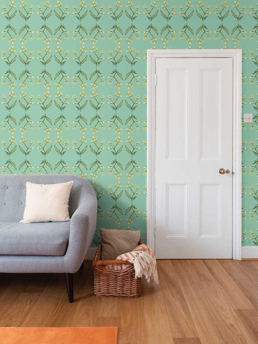 Antonia Wallpaper (Green & Citron)