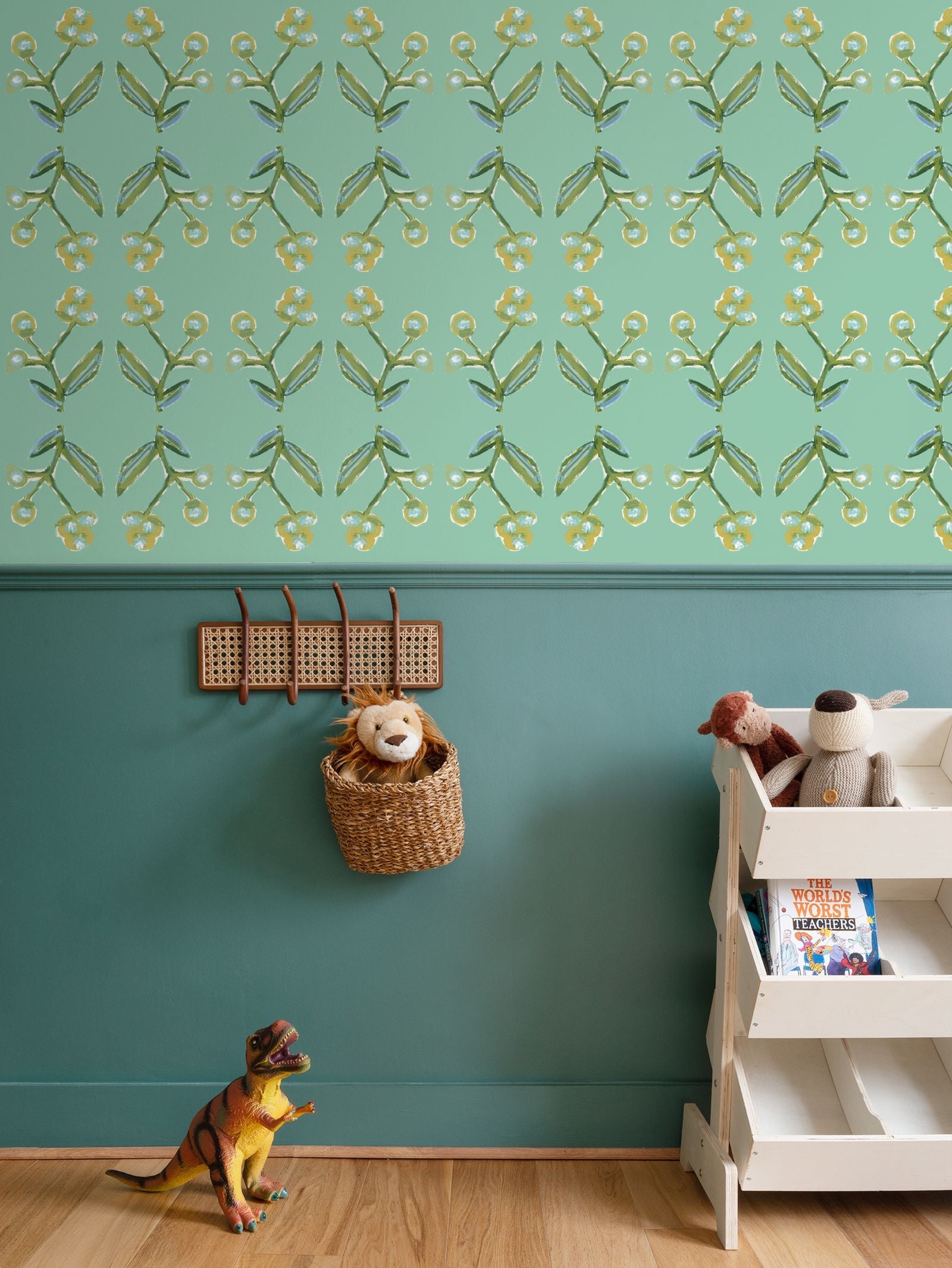 Antonia Wallpaper (Green & Citron)