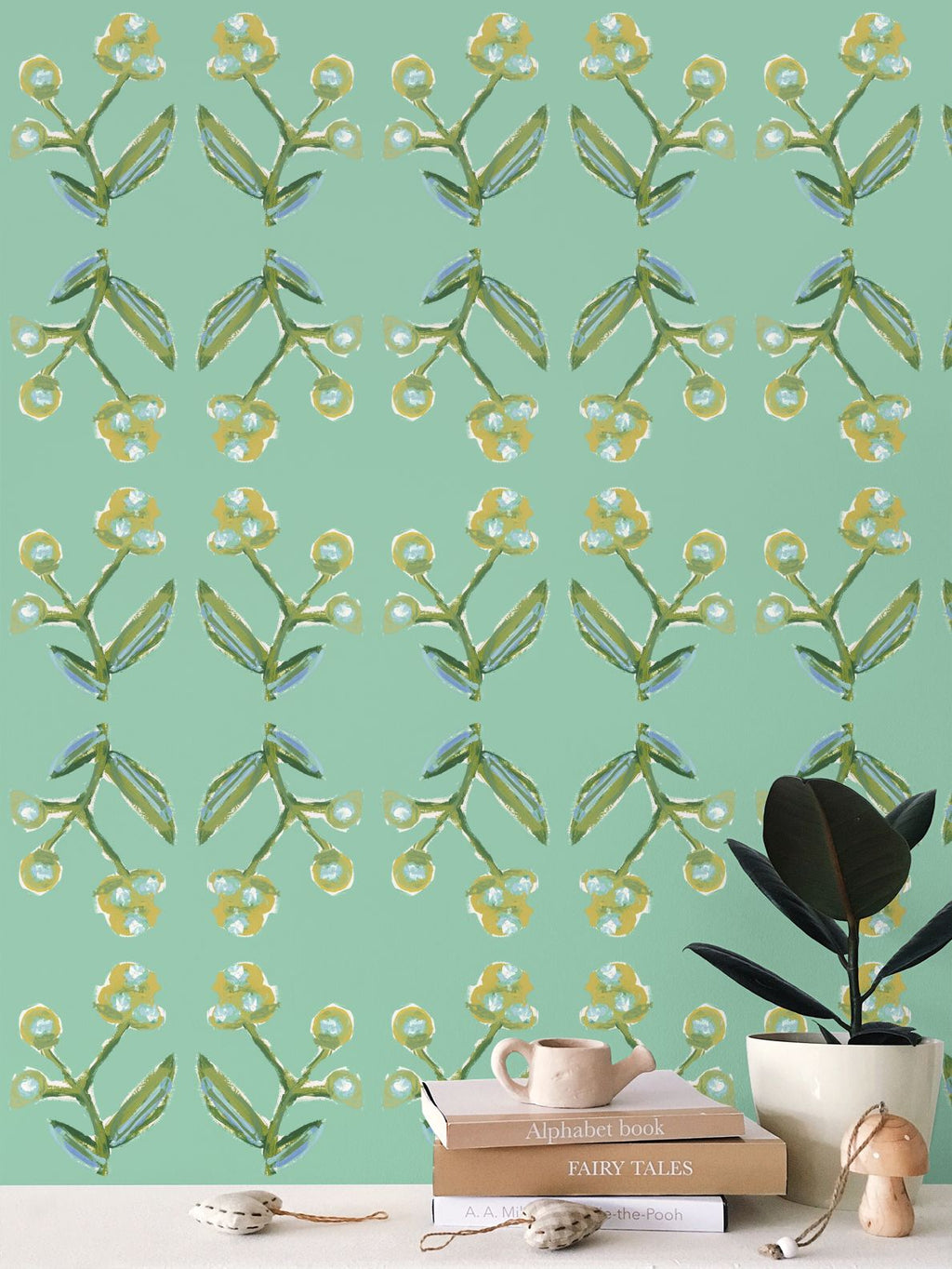 Antonia Wallpaper (Green & Citron)