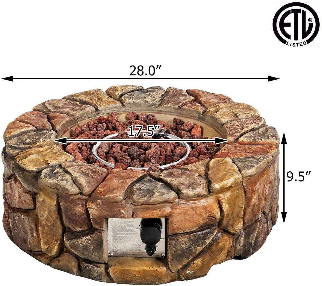 28 Inch Propane Gas Fire Pit