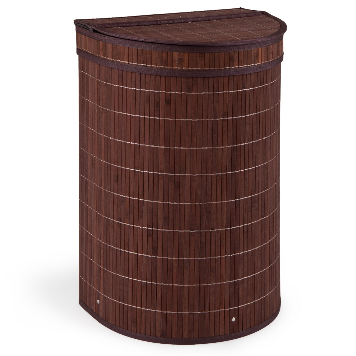 19 Gallon Bamboo Laundry Hamper with Zippered Lid